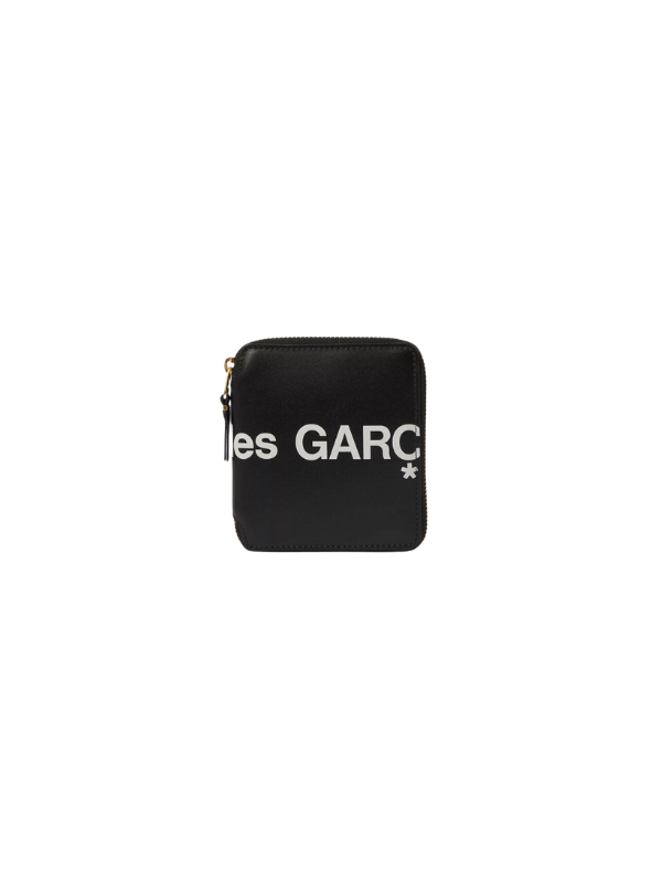 Comme Des Garcons Wallet Zip Around Logo Black