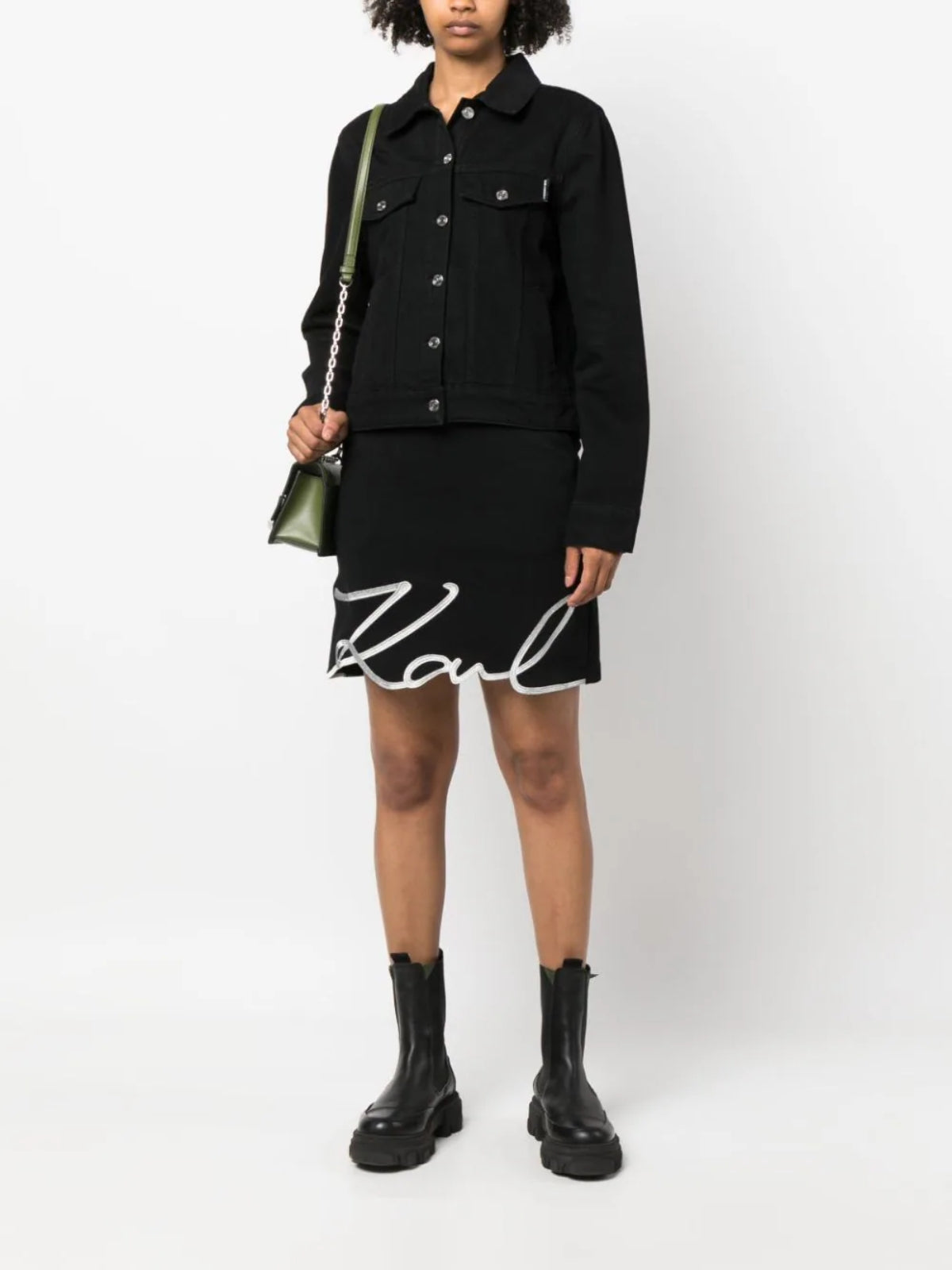 Karl Lagerfeld Skirt Signature Logo Black