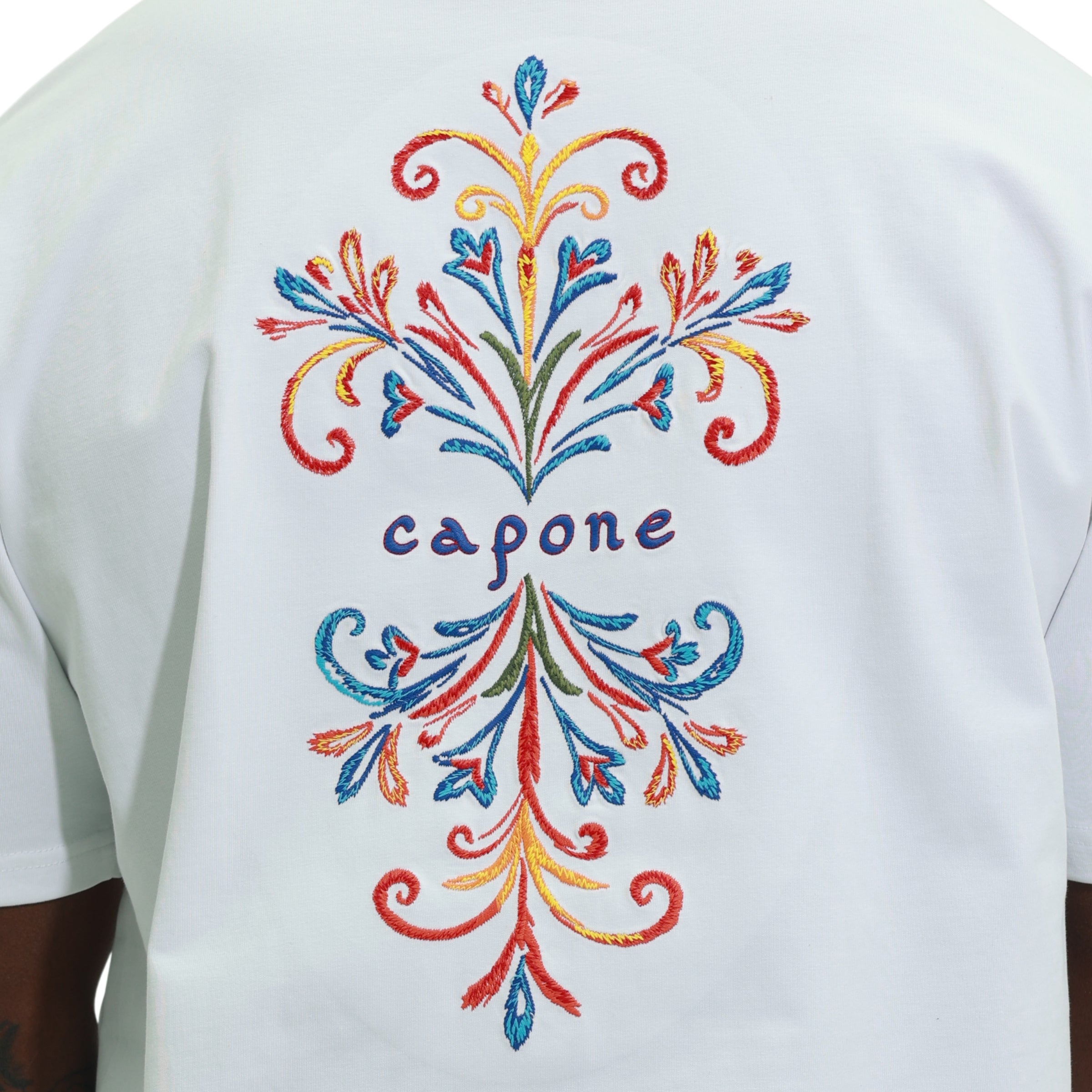 Capone T-Shirt Upside Down Double Floral White