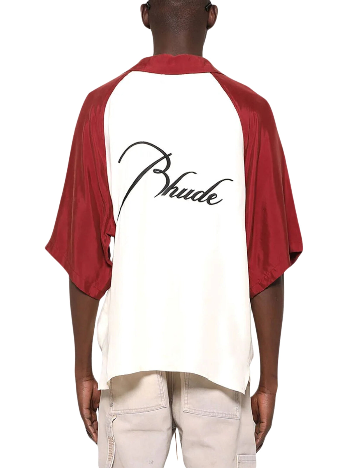 Rhude Golfer Raglan Poplin Button Up Maroon-Cream