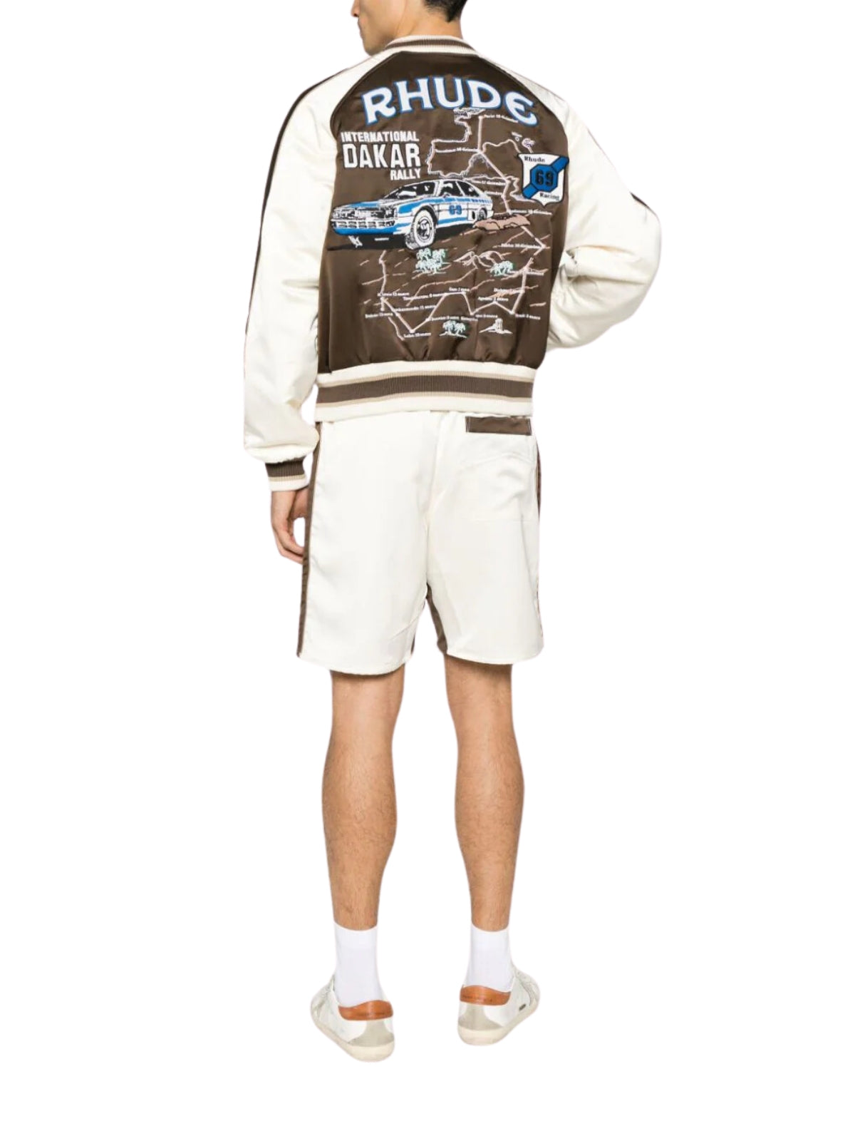 Rhude Jacket Crepe Satin Souvenier Brown-Cream