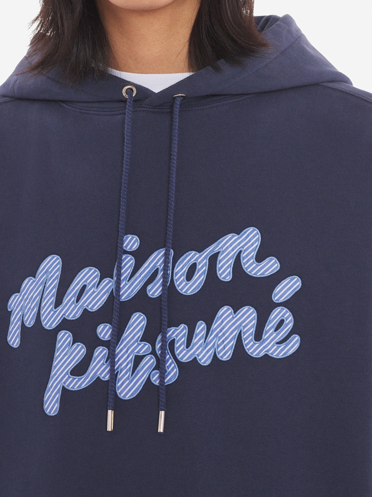 Maison Kitsune Hoodie Handwriting Ink-Blue