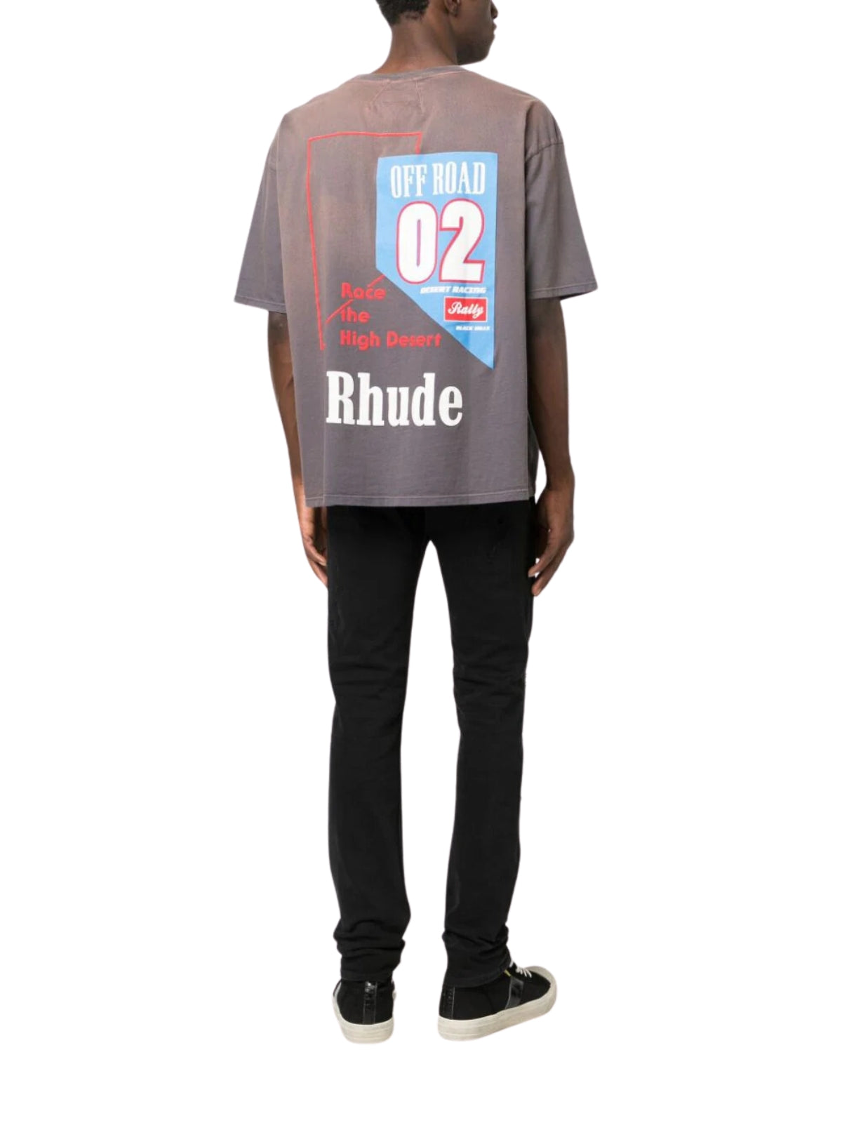 Rhude T-Shirt Logo Vintage Grey