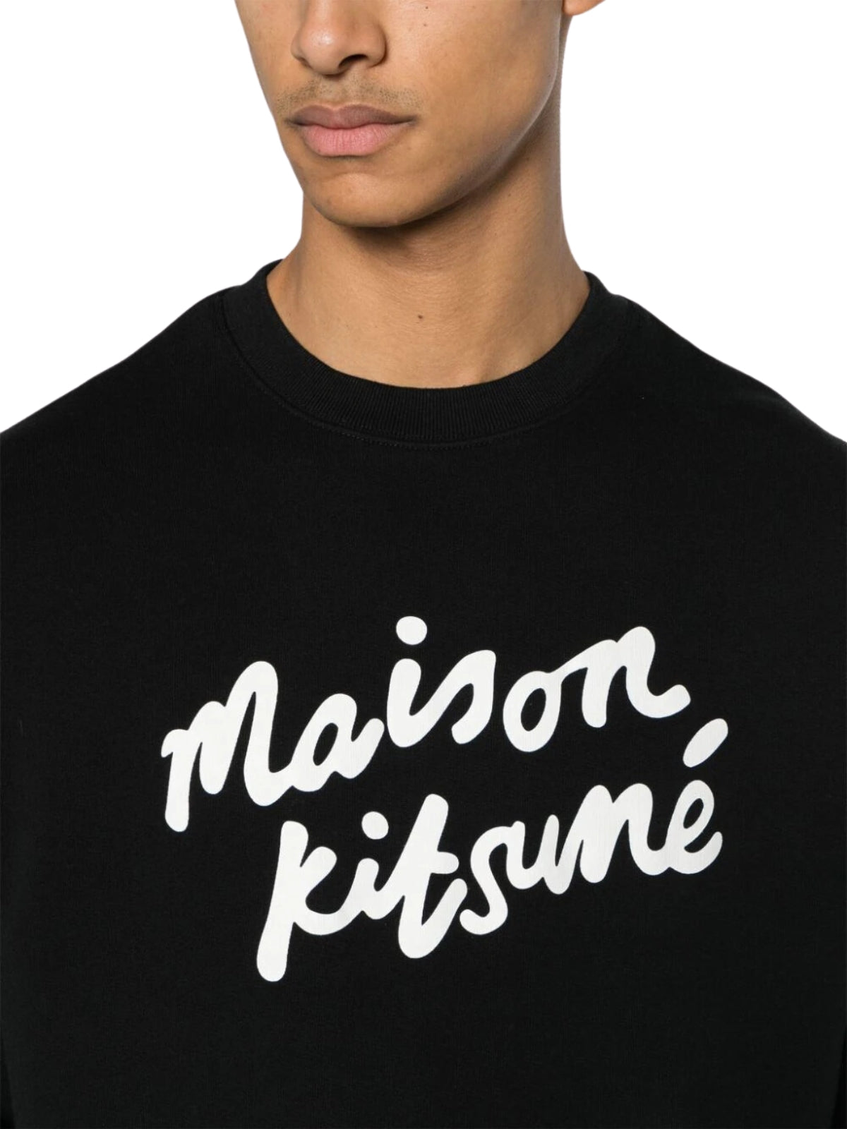 Maison Kitsune Sweater Handwriting Logo Black-White