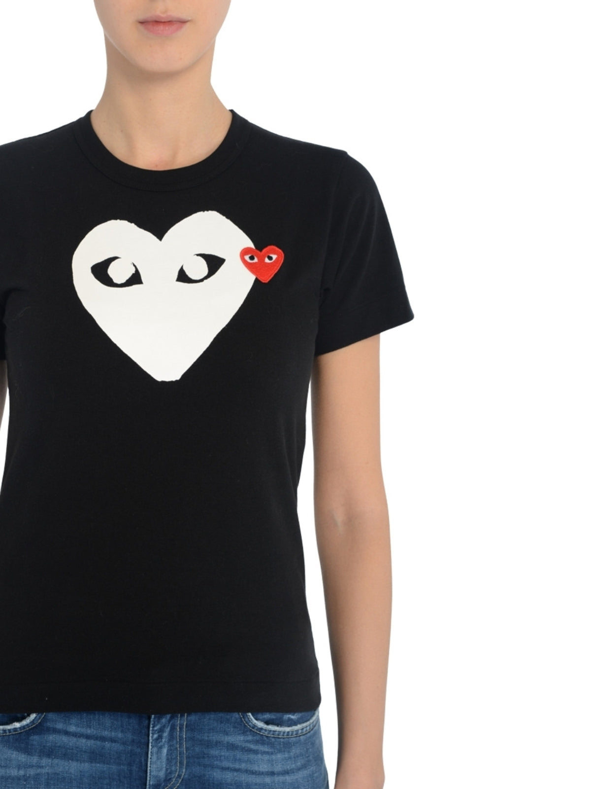 Comme Des Garcons T-Shirt Double Heart Black