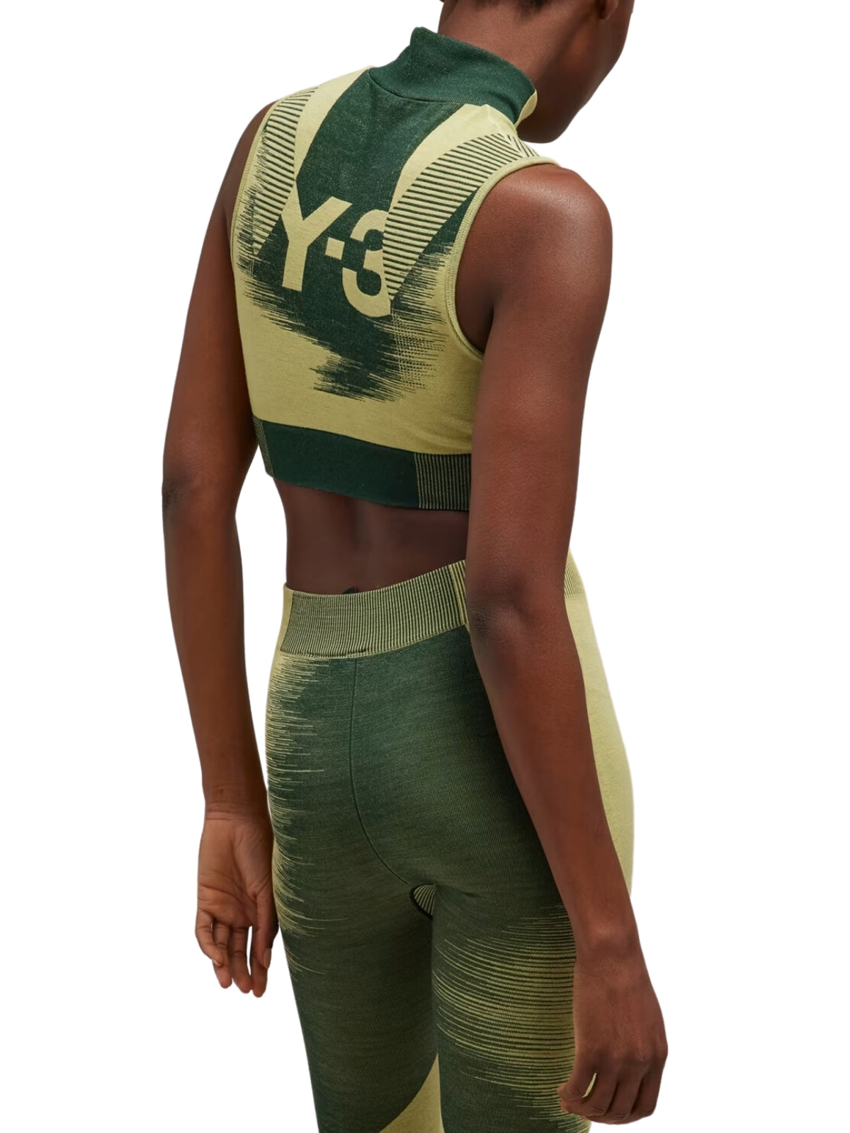 Y-3 Ladies Crop Top Two Tone Blaye-Green