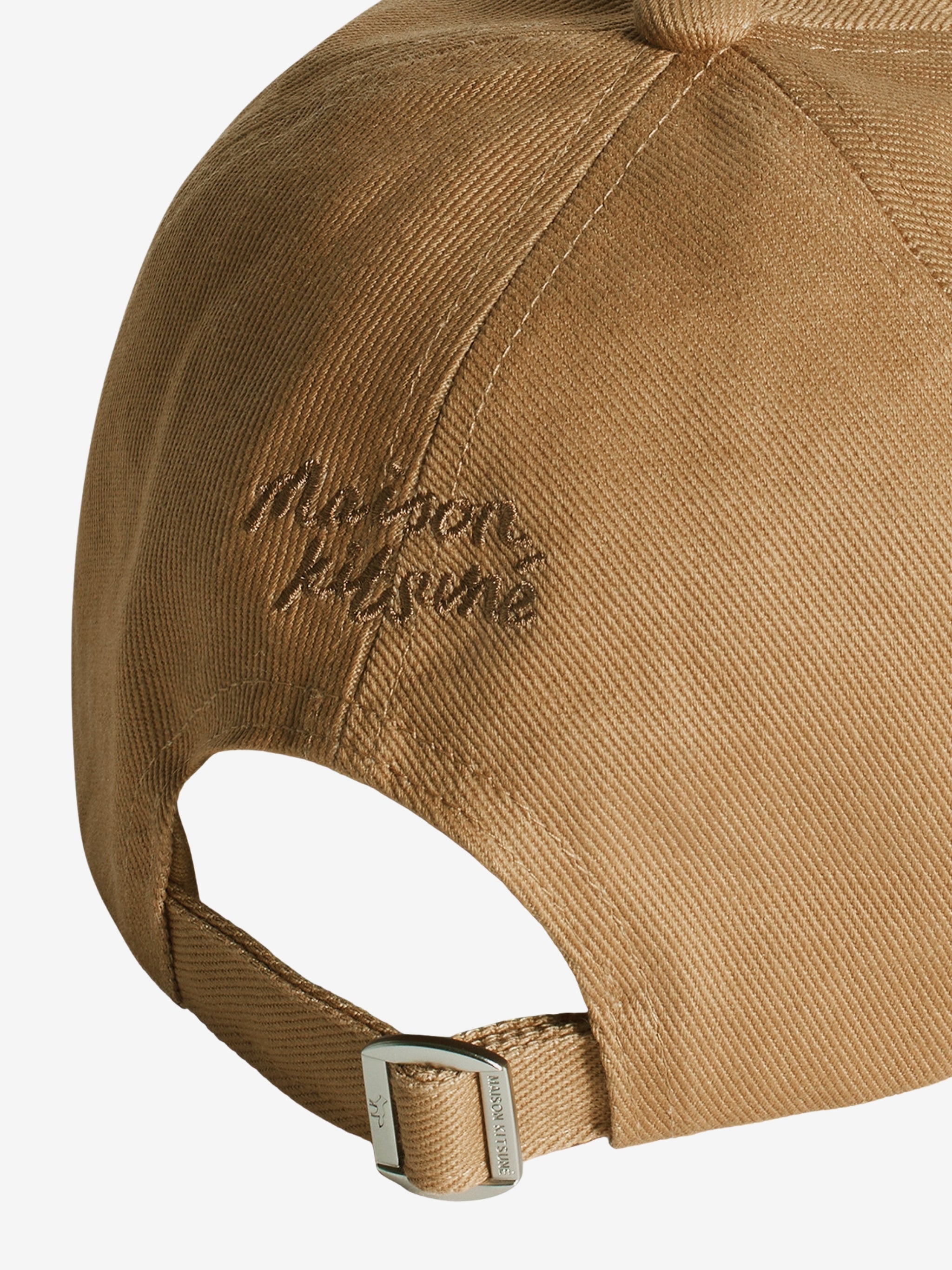 Maison Kitsune Cap Fox Head Canvas Brown
