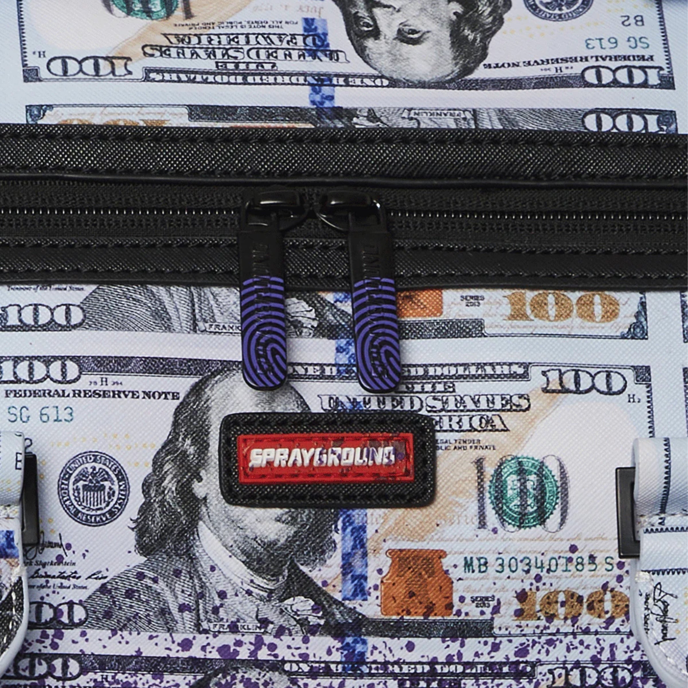 Spray Ground Bag Duffle Money Splat Lilac