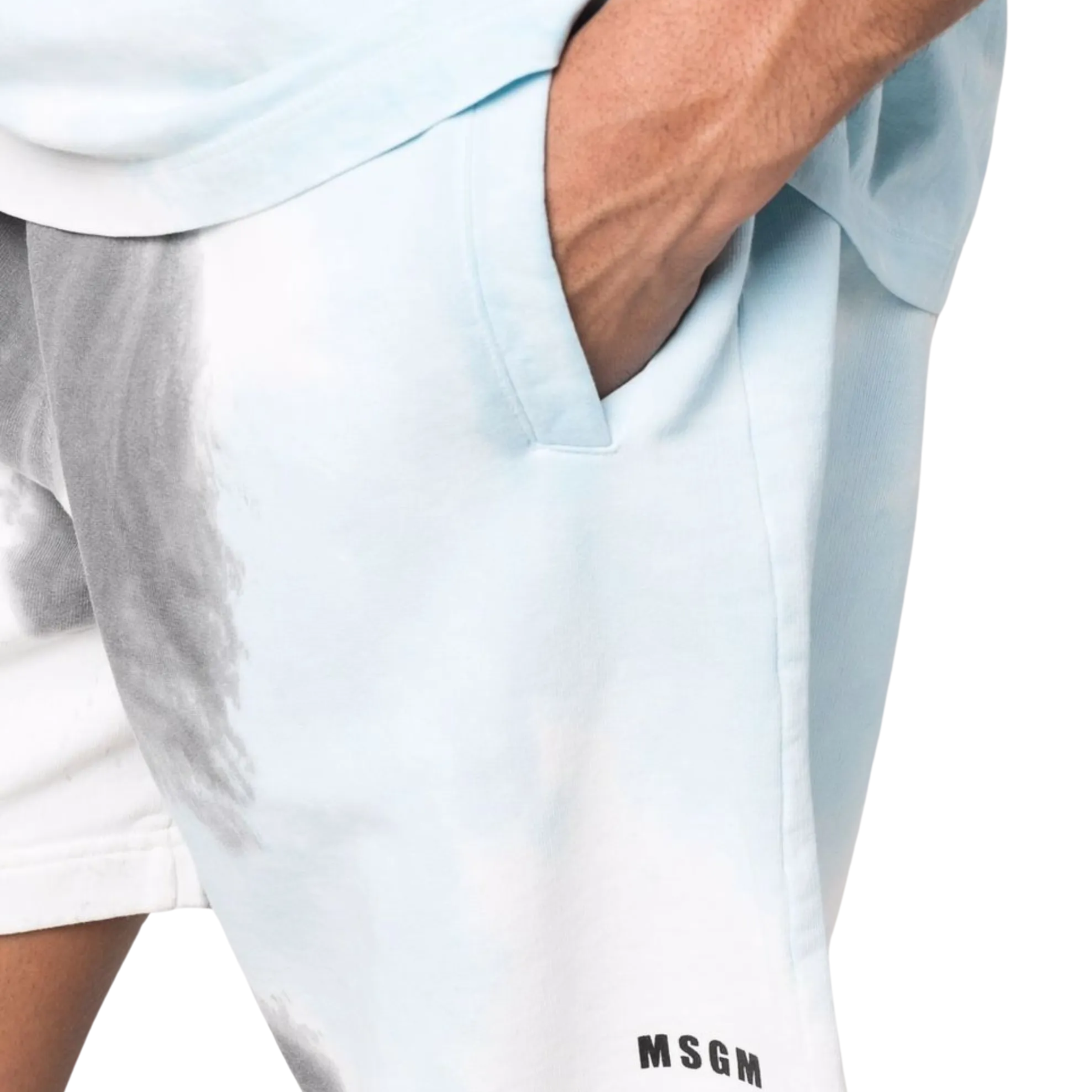 Msgm Shorts Dyed White-Charcoal