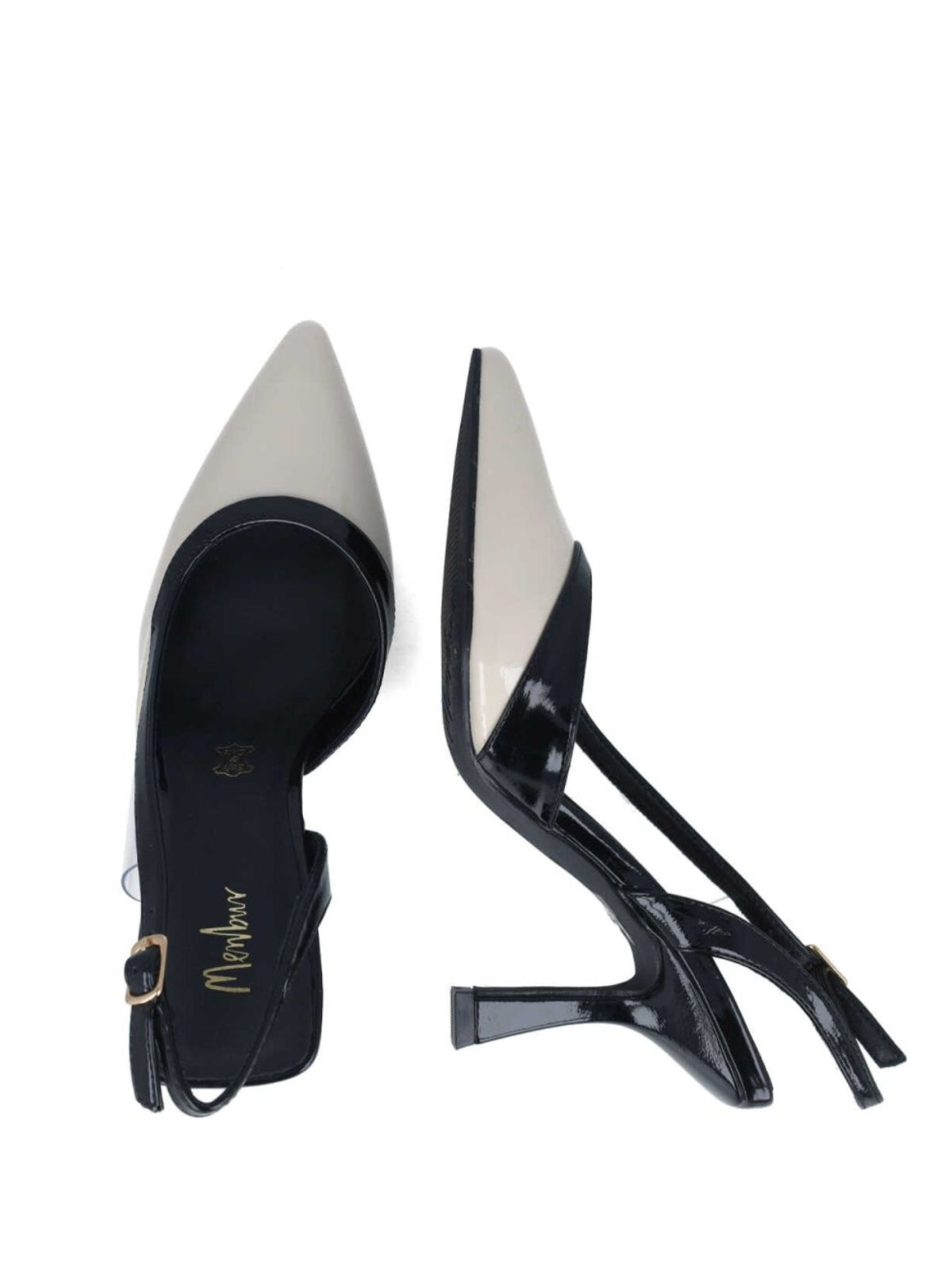 Menbur Heels Comma Heel White-Black