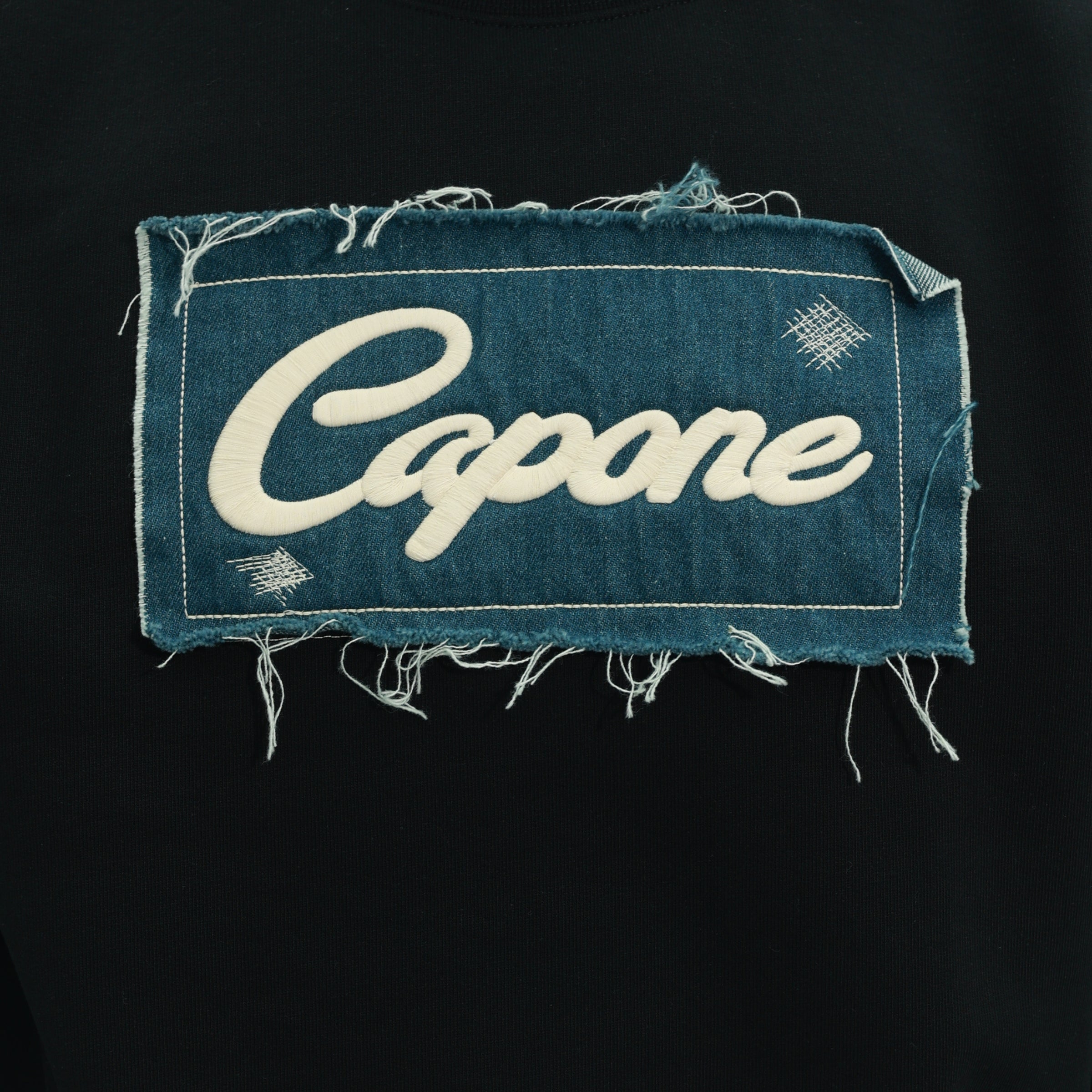 Capone Sweater Denim Patch Logo Black