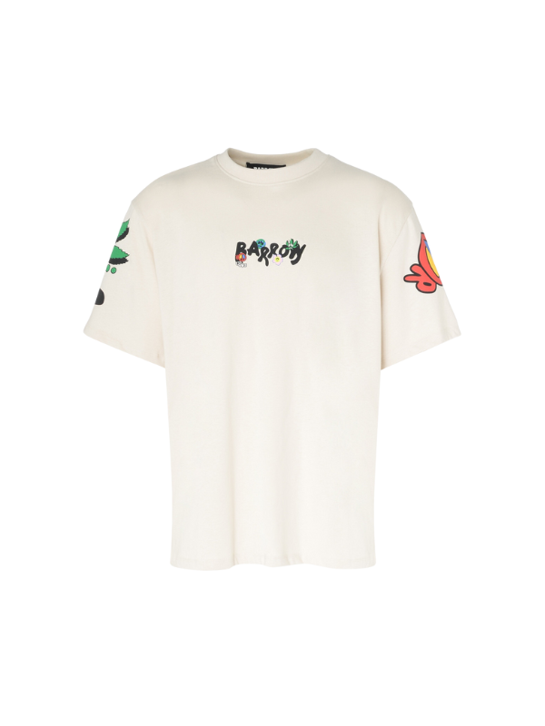 Barrow T-Shirt Leaf On Sleeve Logo Off-White