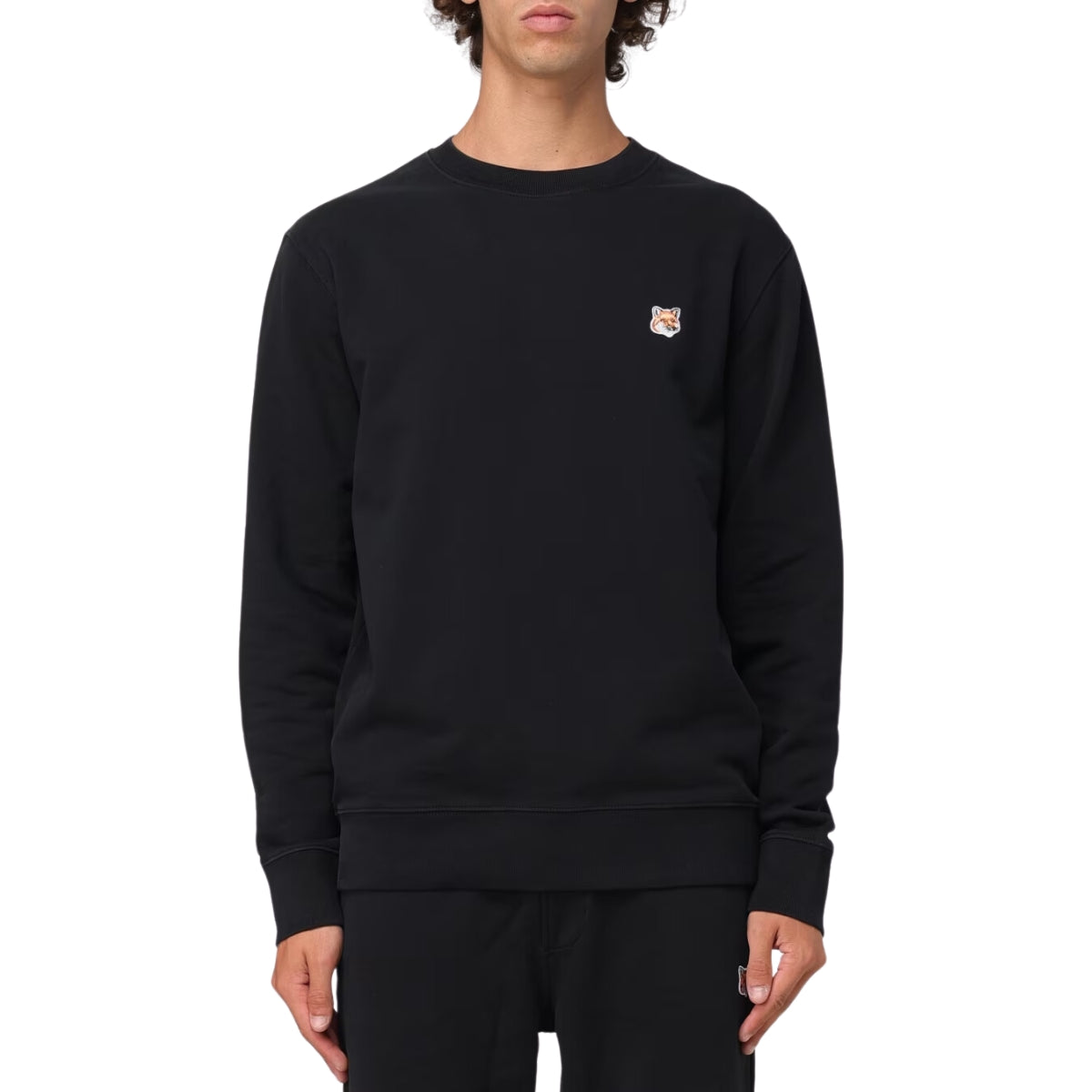 Maison Kitsune Sweater Fox Head Patch Black