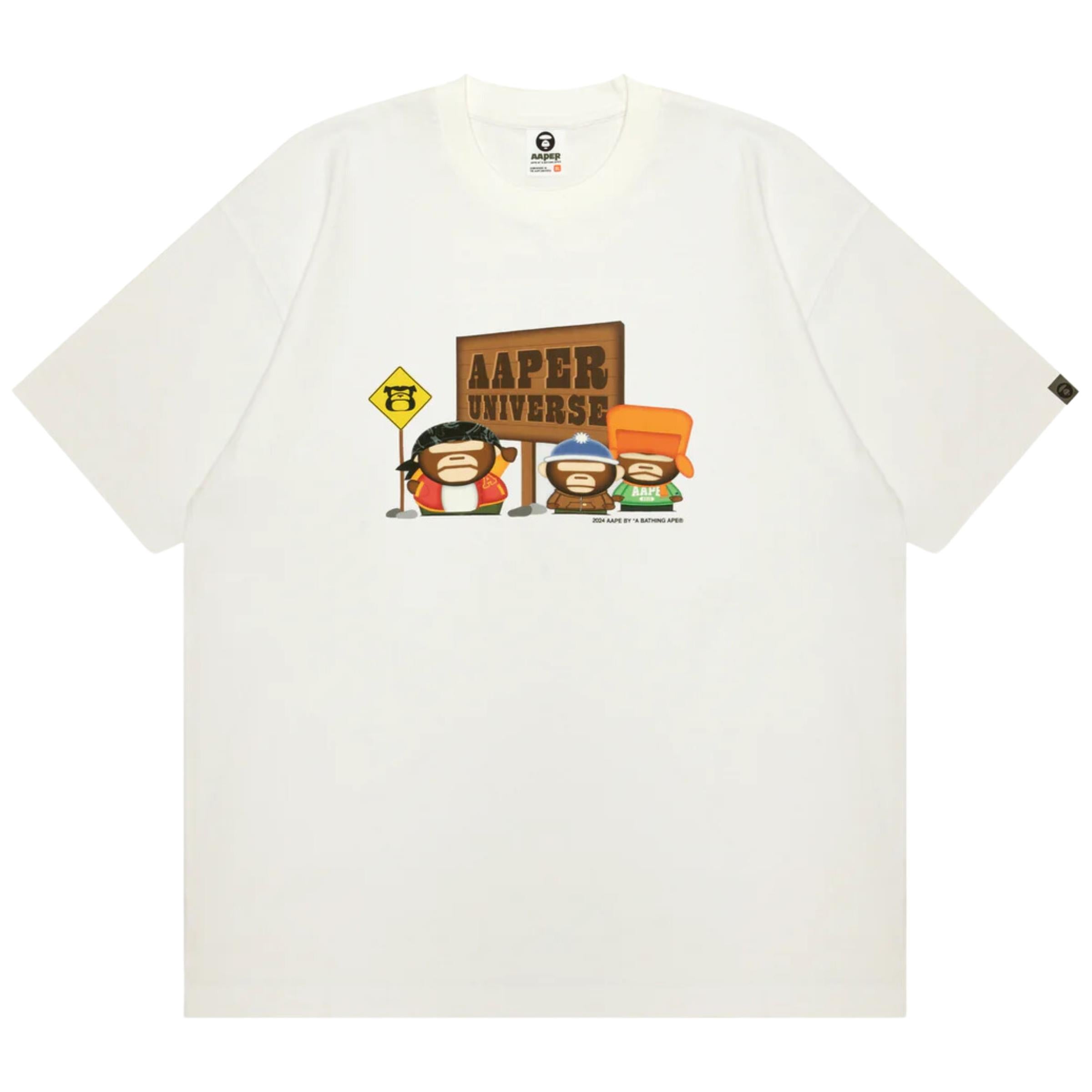 Aape Crew Graphic Print White