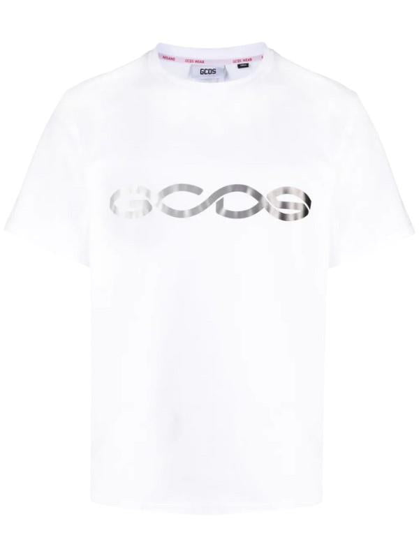 Gcds T-Shirt Reflective Print Logo White