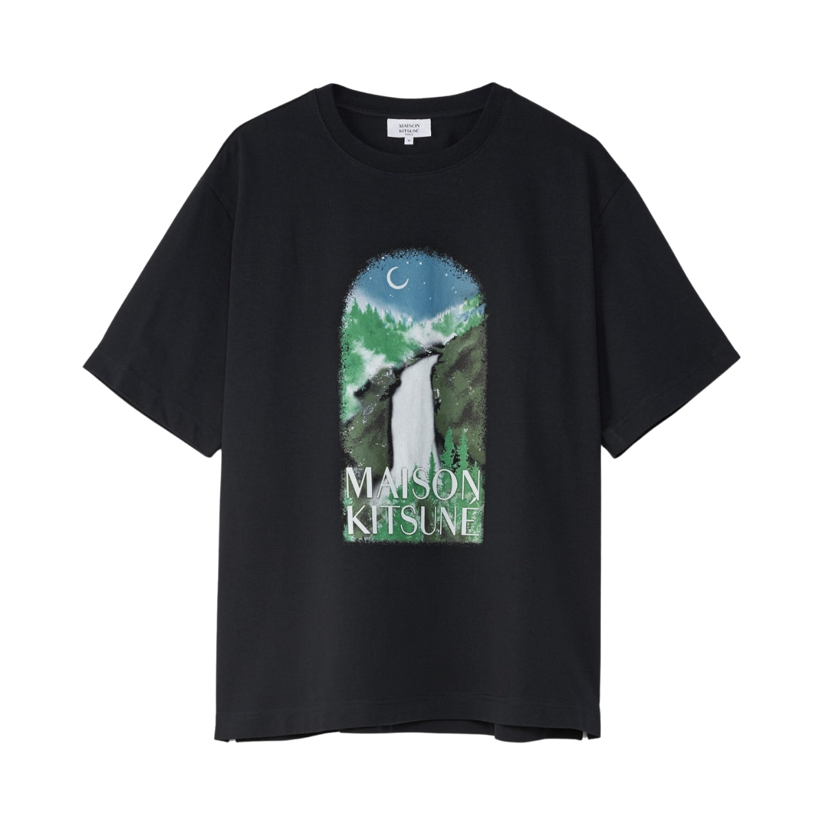 Maison Kitsune T-Shirt Waterfall Black