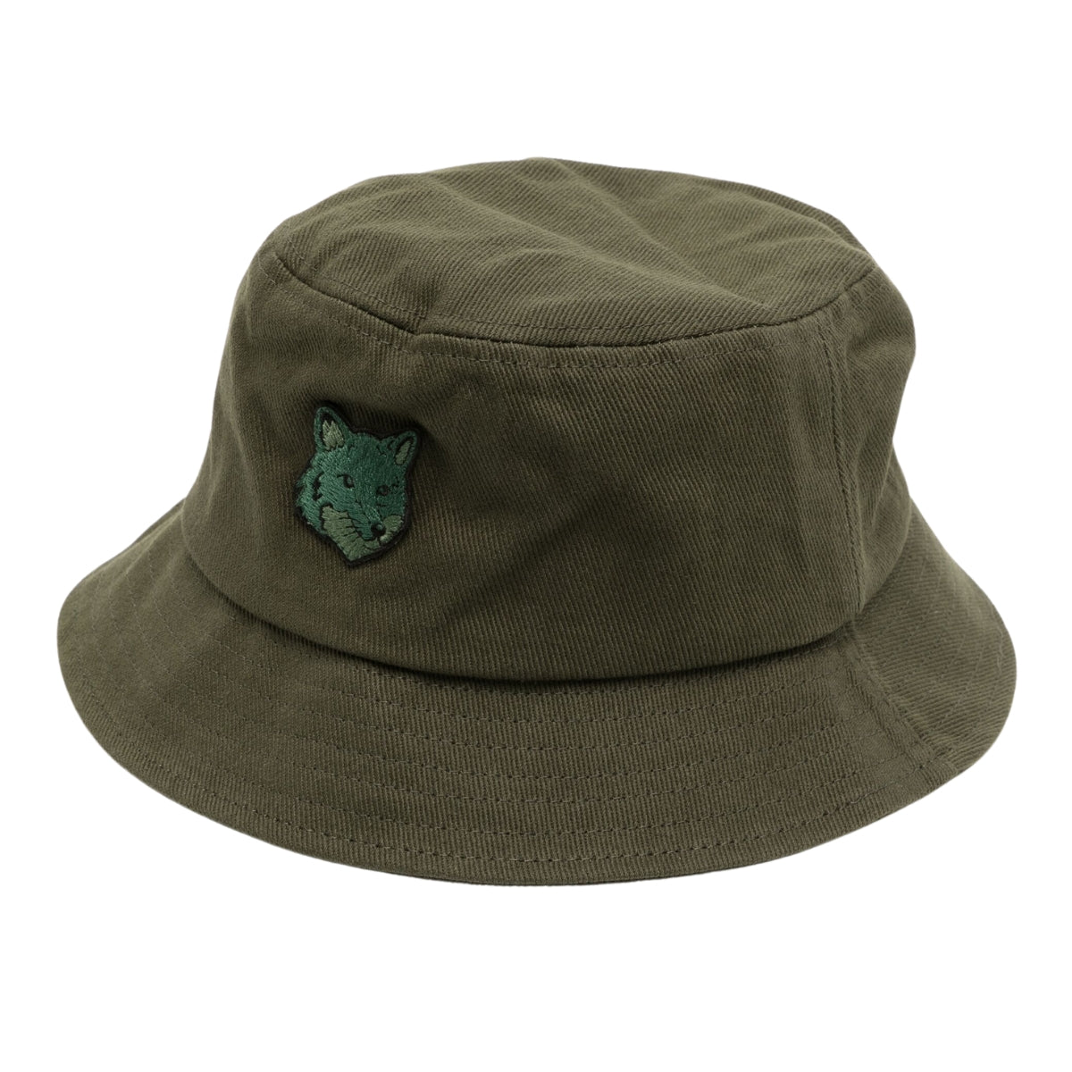 Maison Kitsune Bucket Hat Bold Fox Head Ranger Green