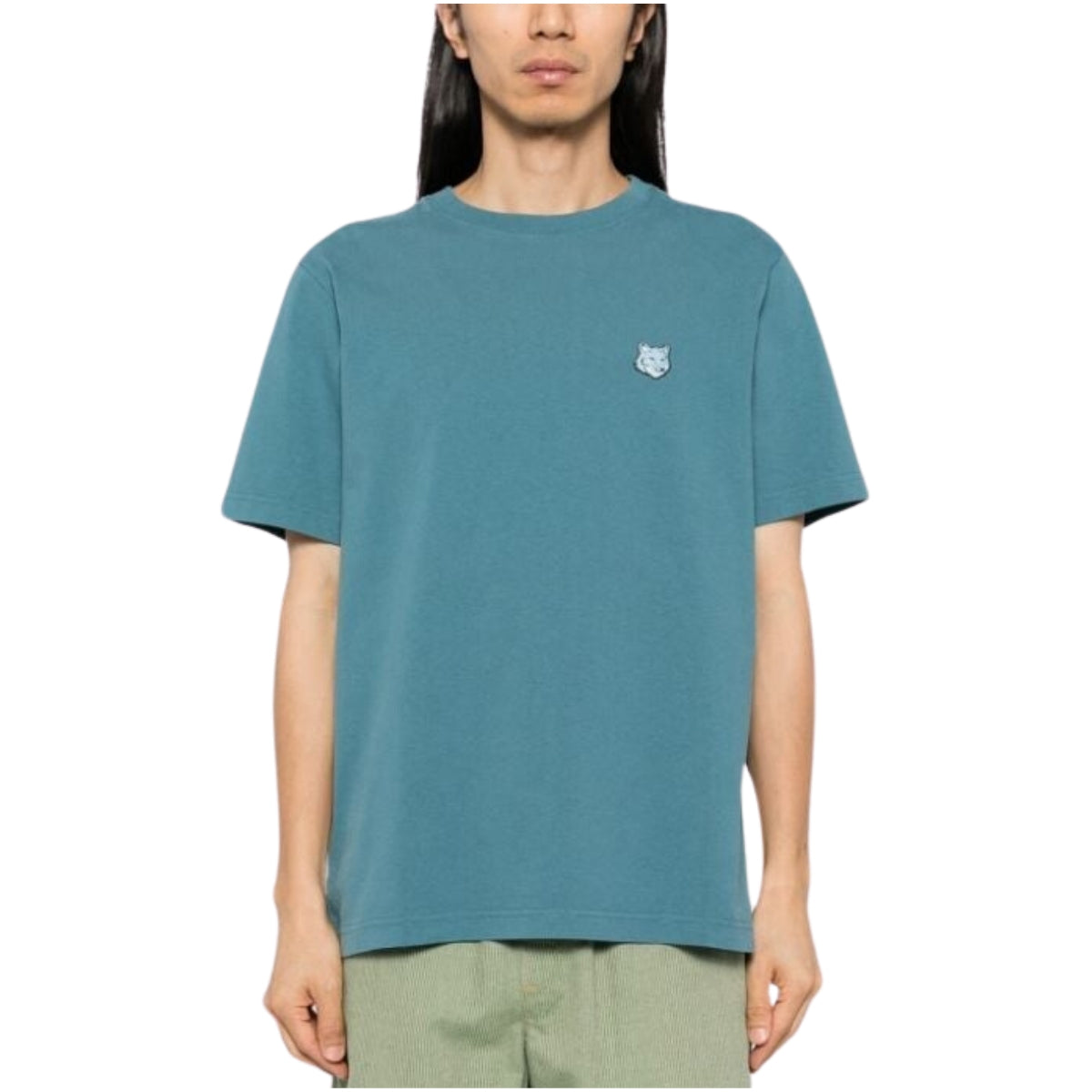 Maison Kitsune T-Shirt Bold Fox Head Lake Blue