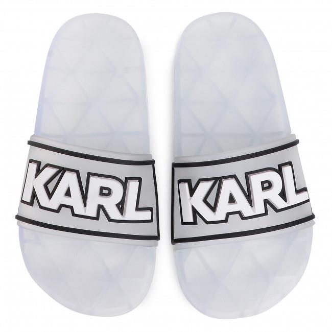 Karl Lagerfeld Ladies Slide Skoot Iii Karl Band Raffia Natural-White-Black