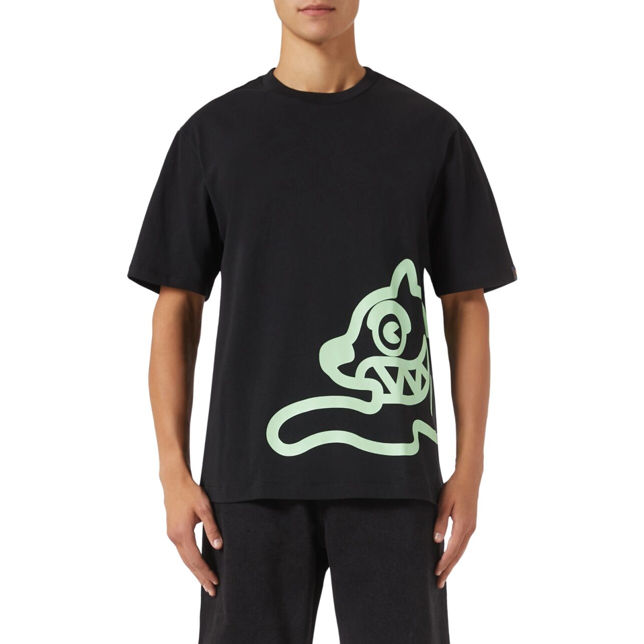 Ice Cream T-Shirt Running Dog Black-Green