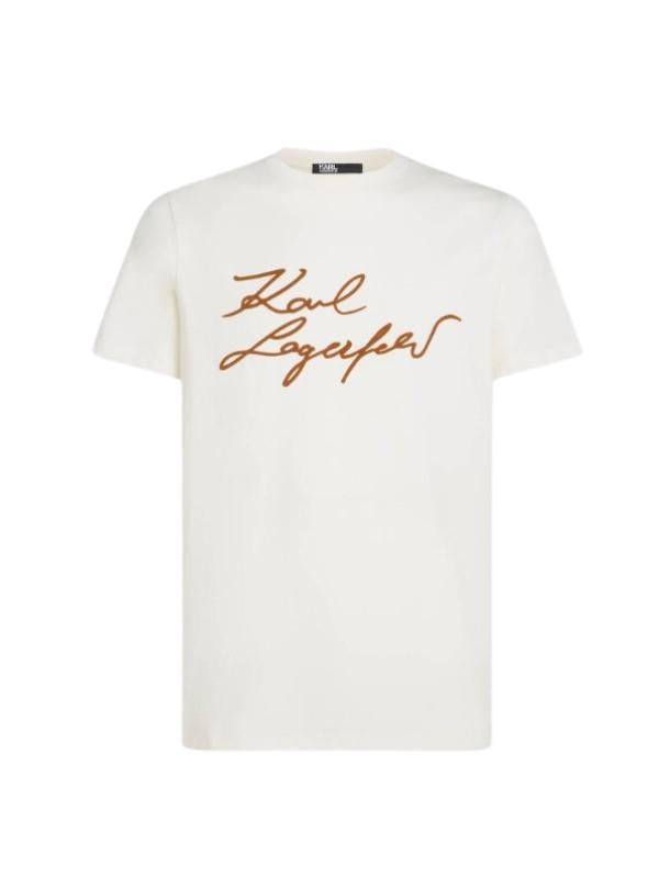 Karl Lagerfeld T-Shirt Logo Brown-White