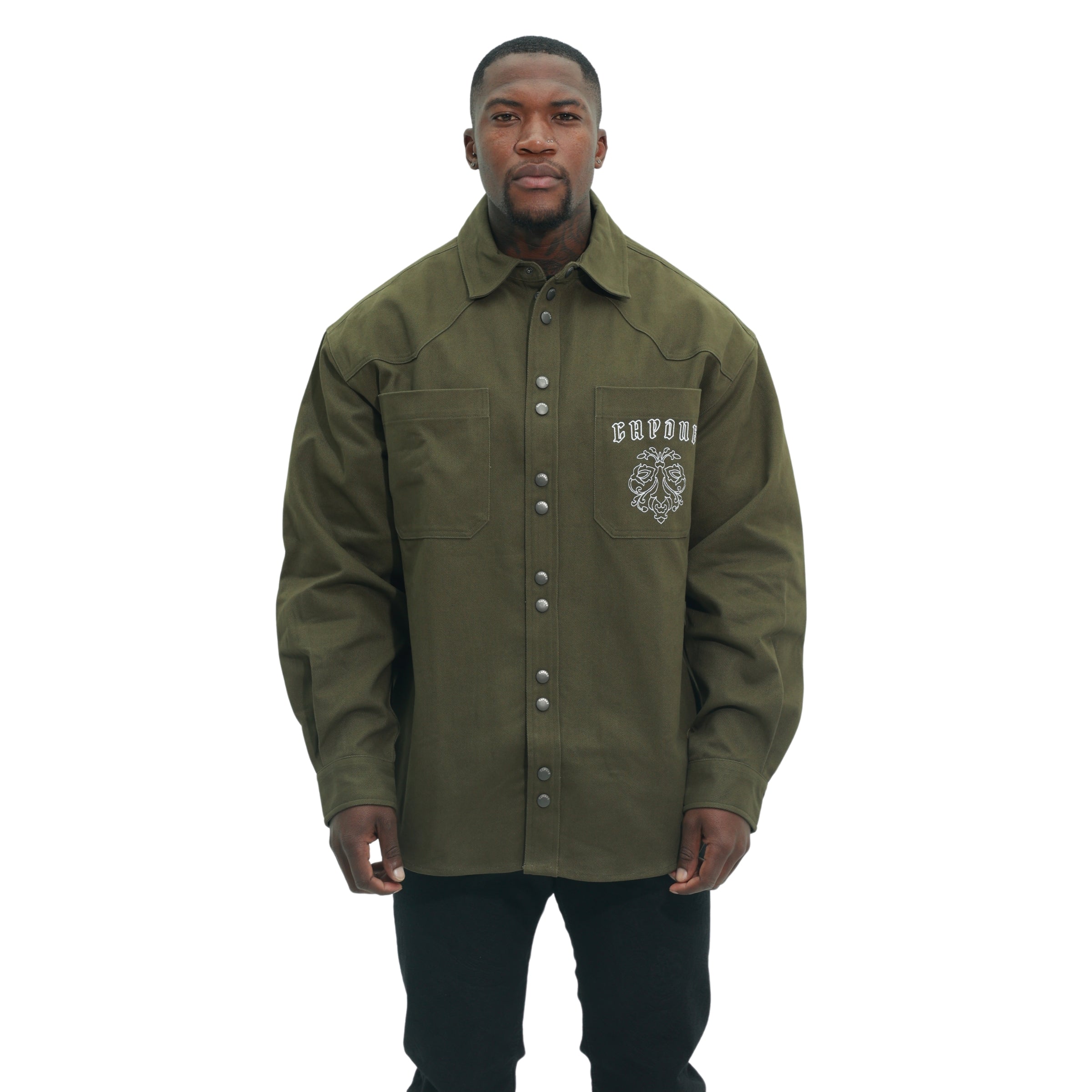 Capone Overshirt Buttoned Up Green