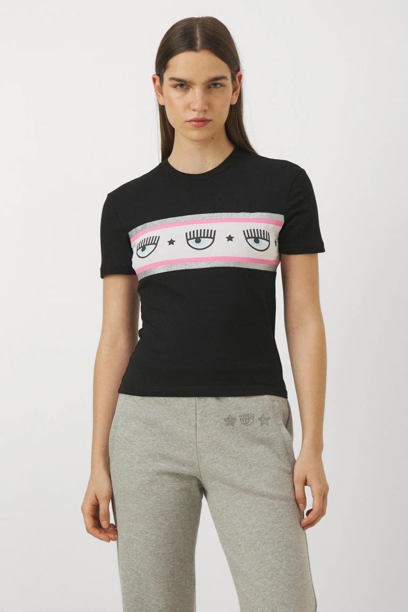 Chiara Ferragni Crew Logo Black