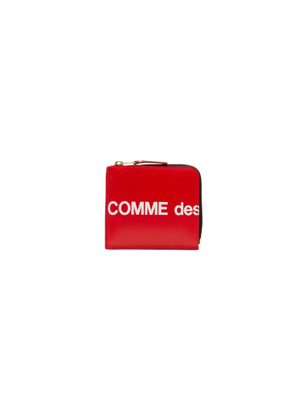 Comme Des Garcons Wallet 2-Zip Logo Red