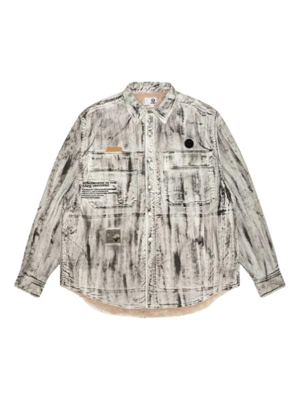 Aape Jacket Button Down Fade Ivory Black