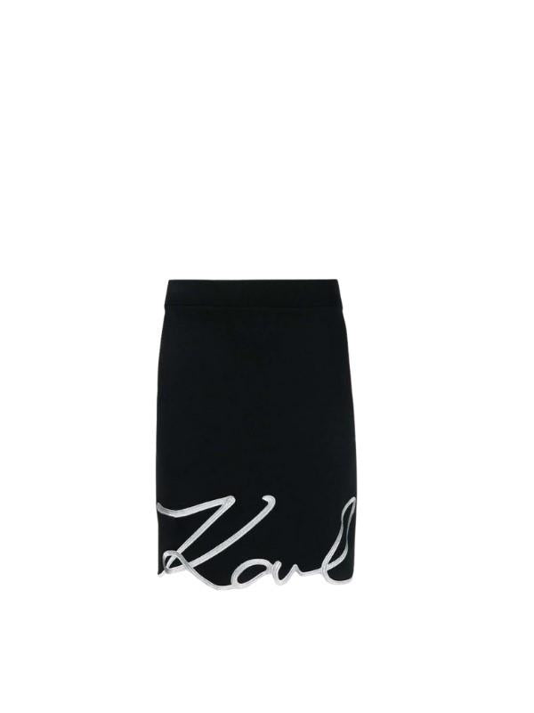 Karl Lagerfeld Skirt Signature Logo Black
