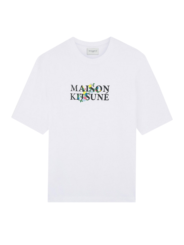 Maison Kitsune T-Shirt Flower Logo White