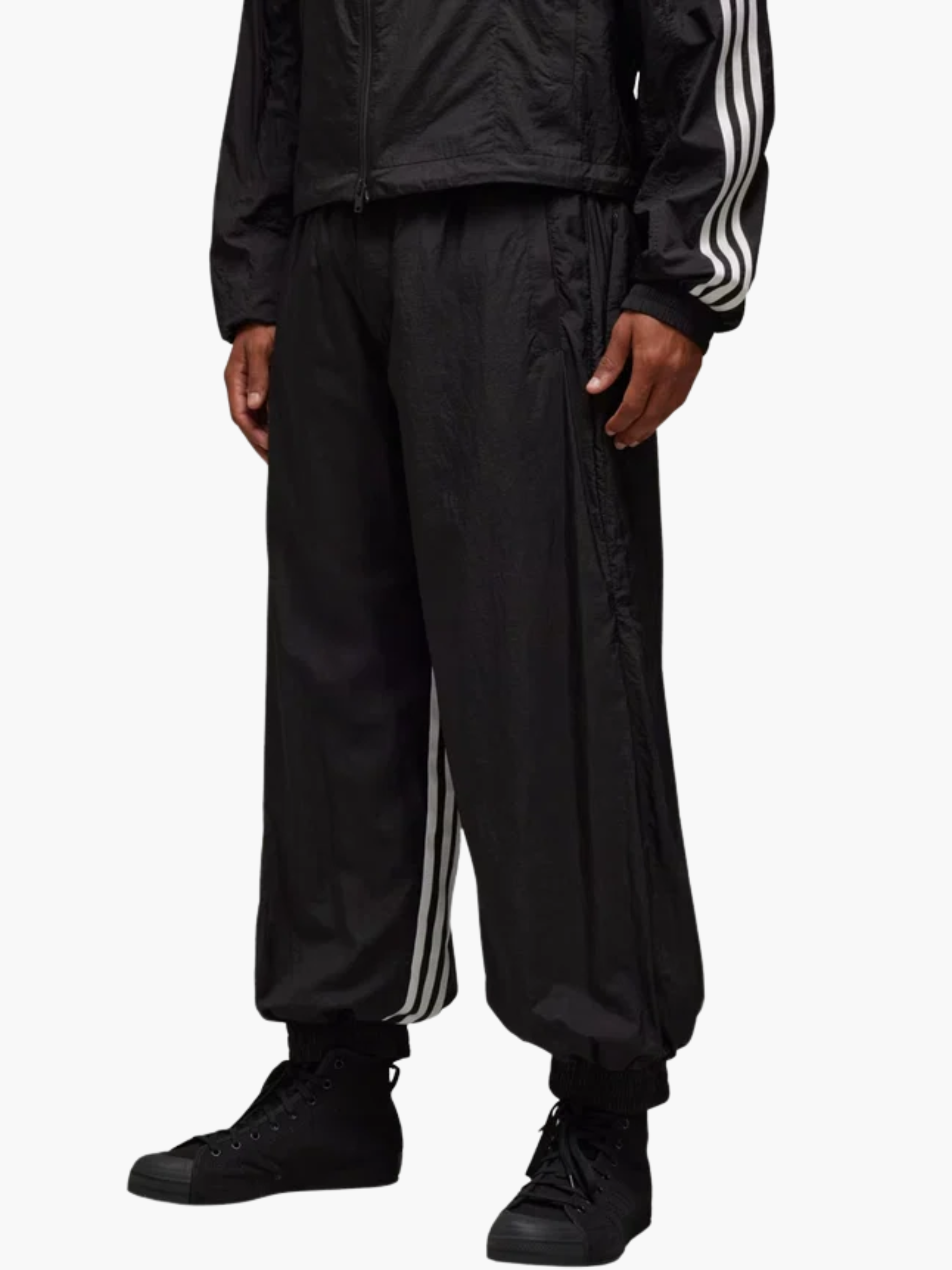 Y-3 Track Pants Side Stripes Cuffed Black