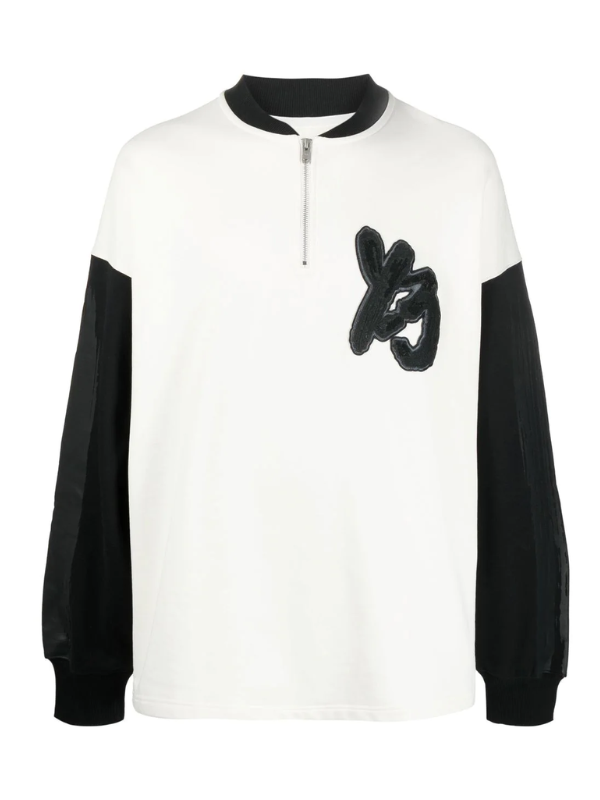 Y-3 Sweater Zip Half Logo Black-White