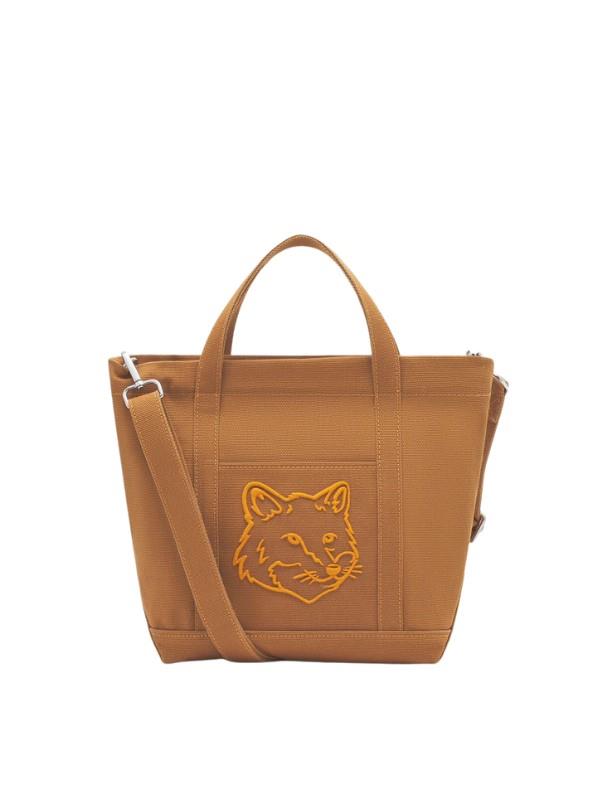 Maison Kitsune Bag Bold Fox Head Mini Golden Brown