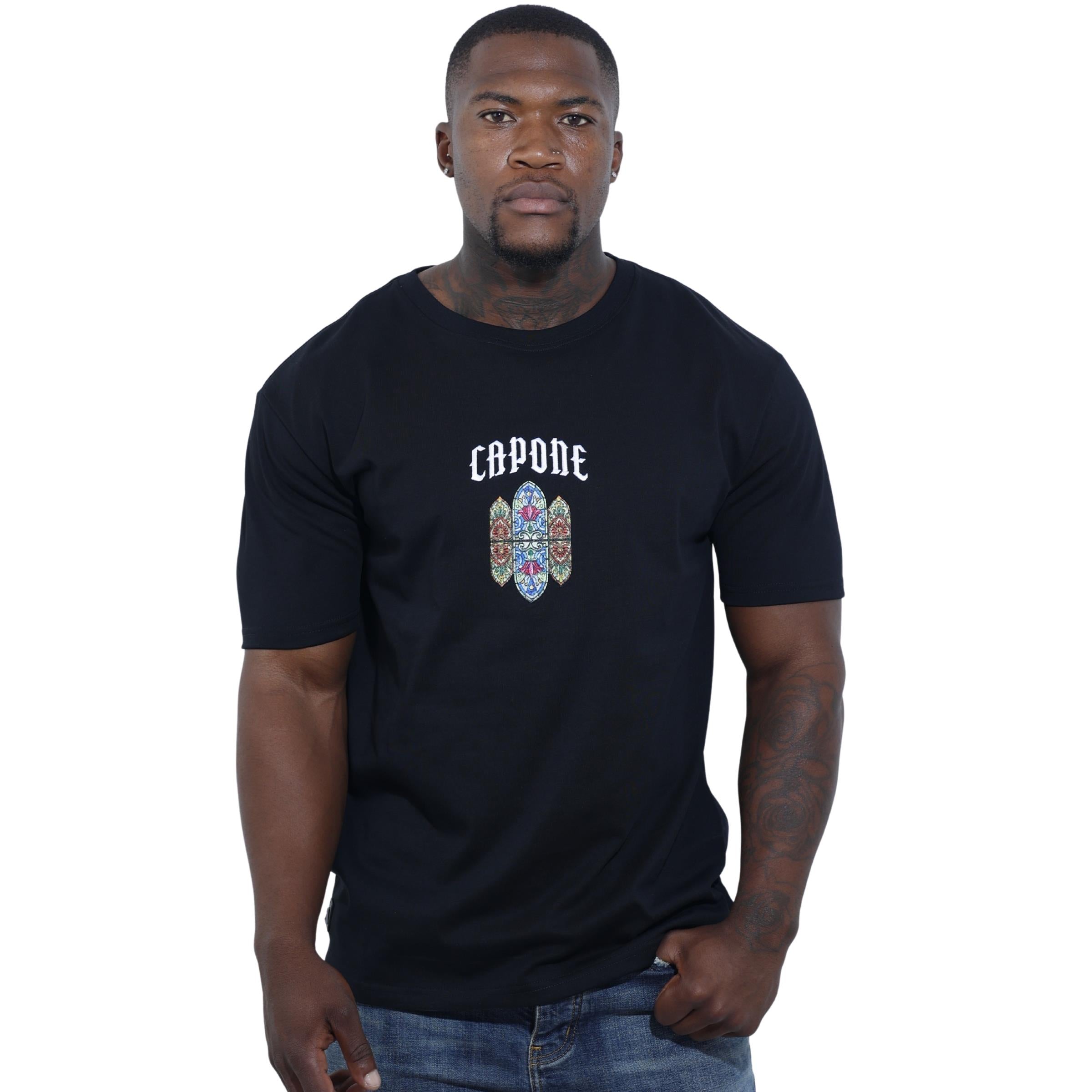 Capone Crew Mexican Embroidery Slogan Black