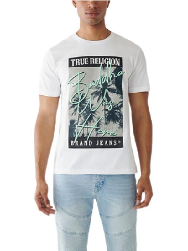 True Religion T-Shirt Buddha Was Here Palm White