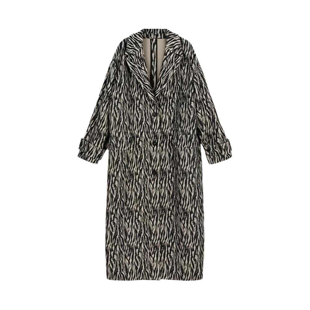 Msgm Coat Printed Black