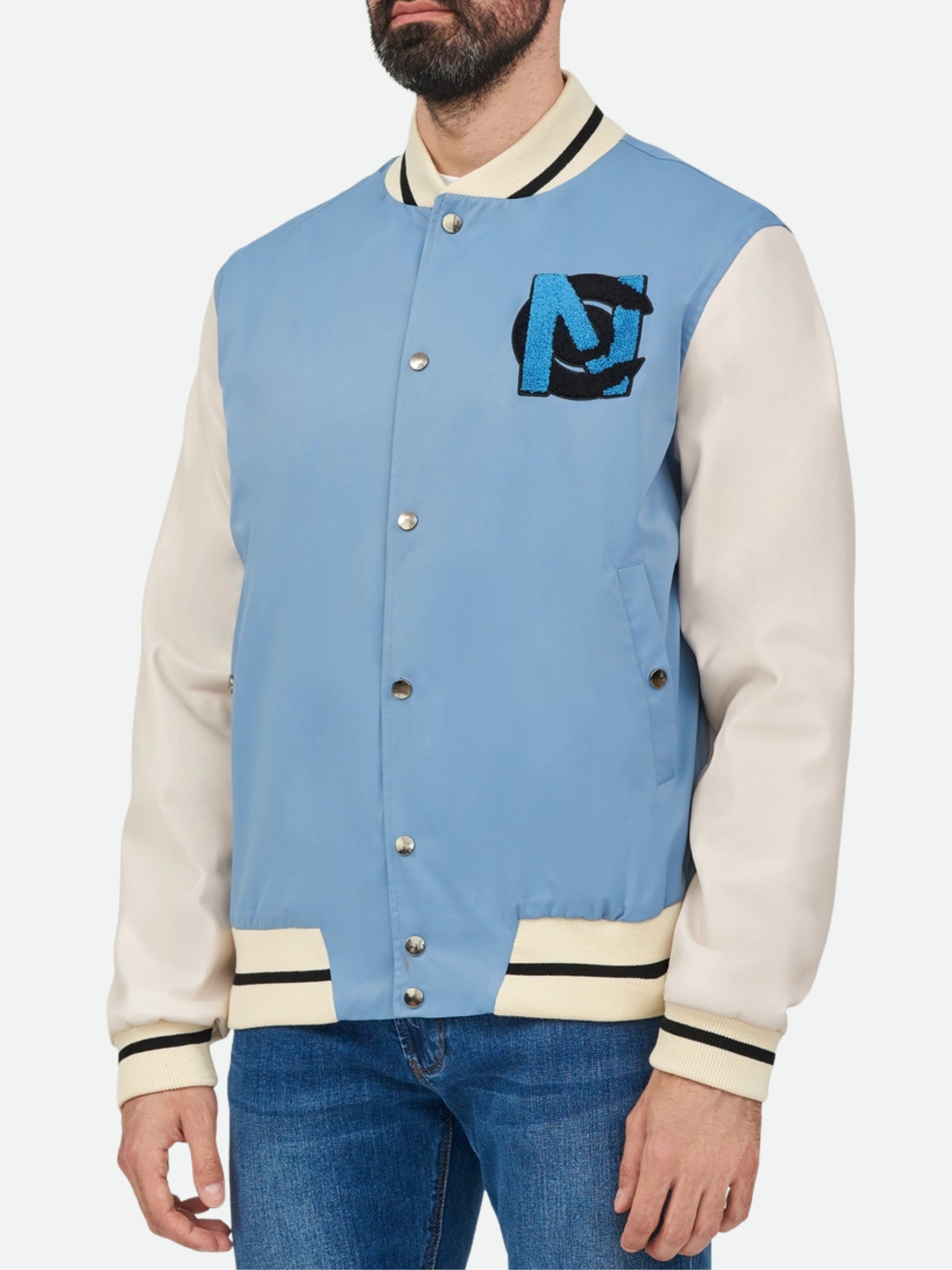 Costume National Jacket Varsity Blue-White