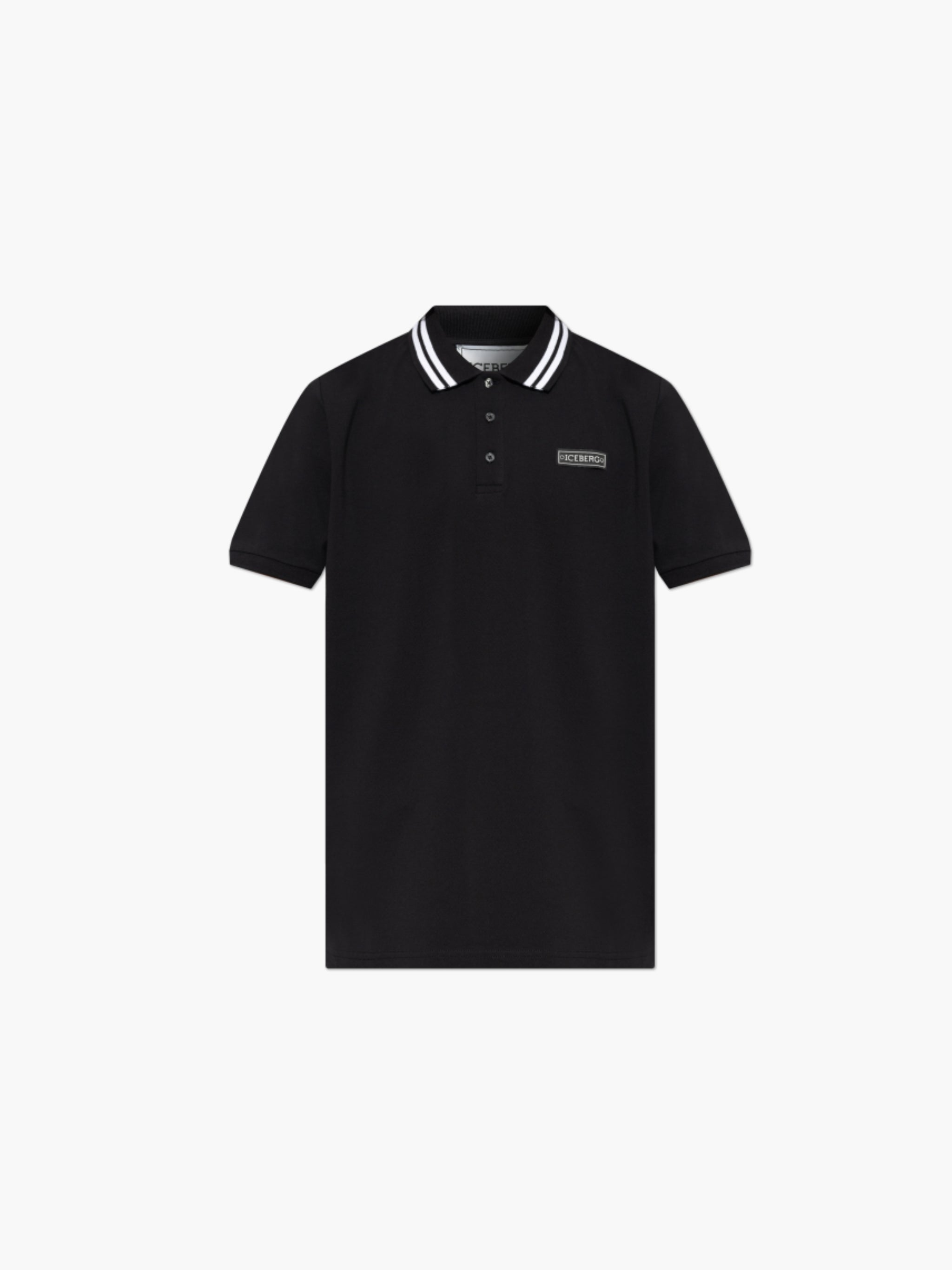 Iceberg Golfer Collar Button Logo Black
