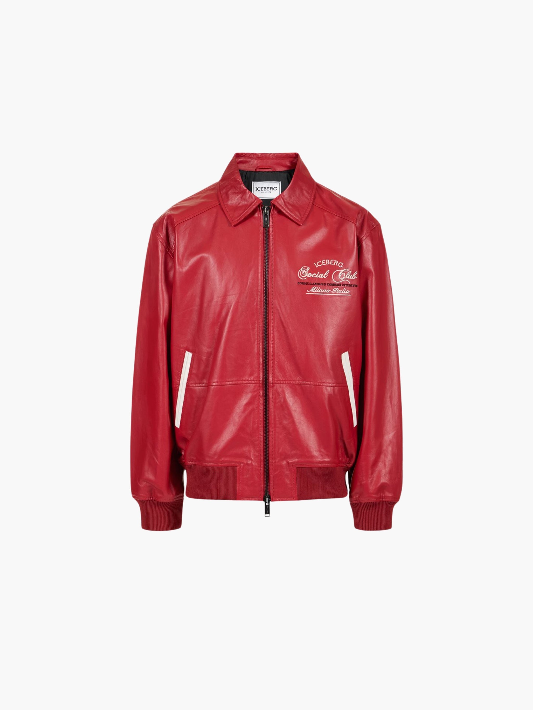 Iceberg Jacket Leather Social Club Red