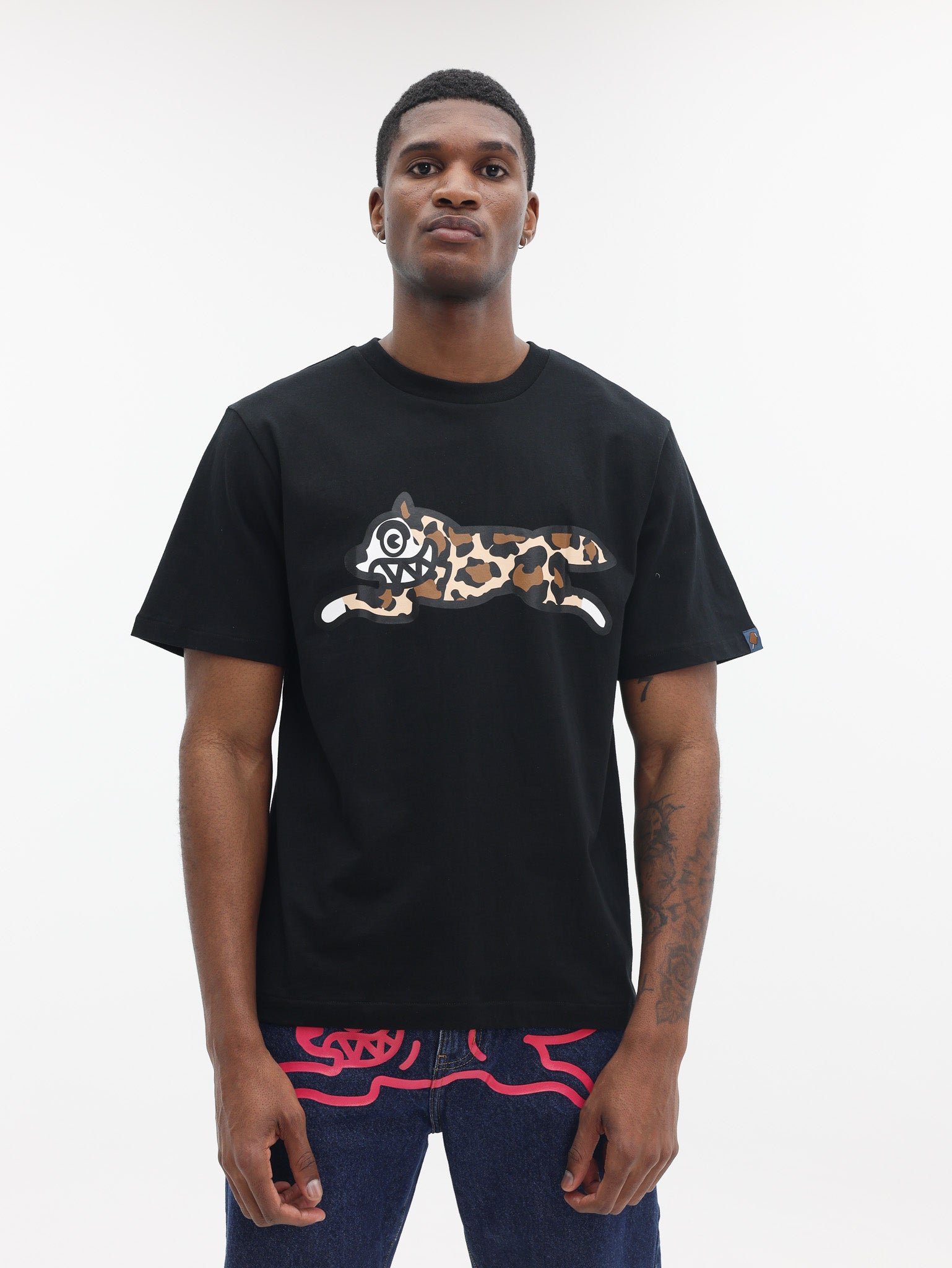 Ice Cream  T-Shirt Running Dog Black