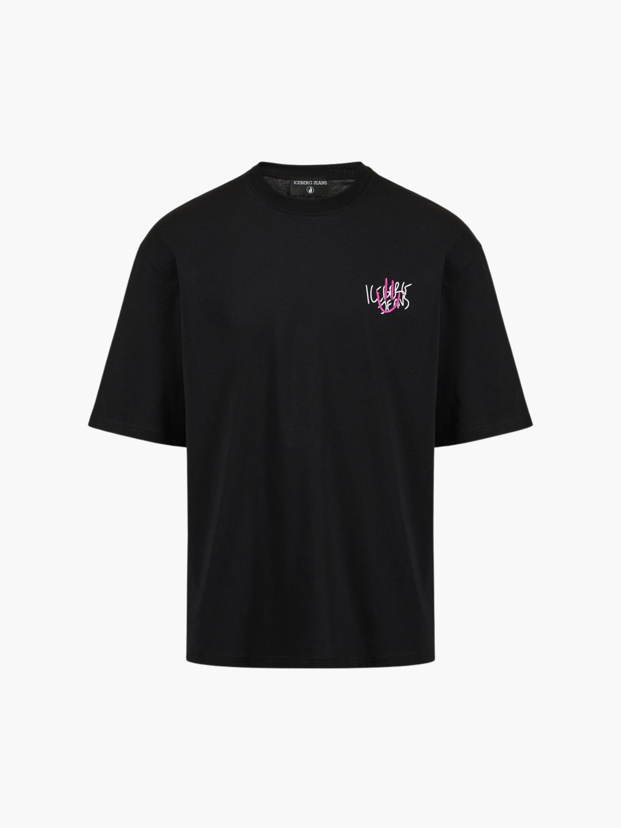 Iceberg Jeans T-Shirt Smiley Logo  Black