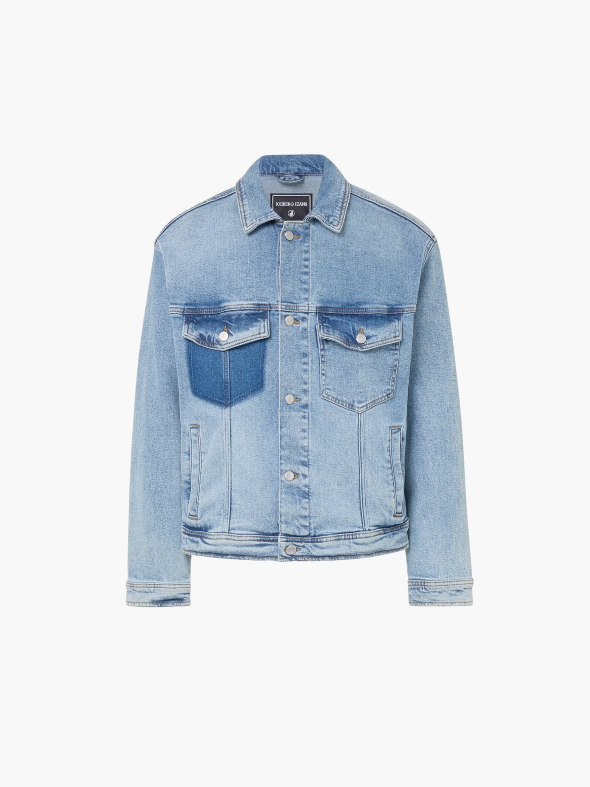 Iceberg Jeans Jacket Denim  Button Up Light Wash