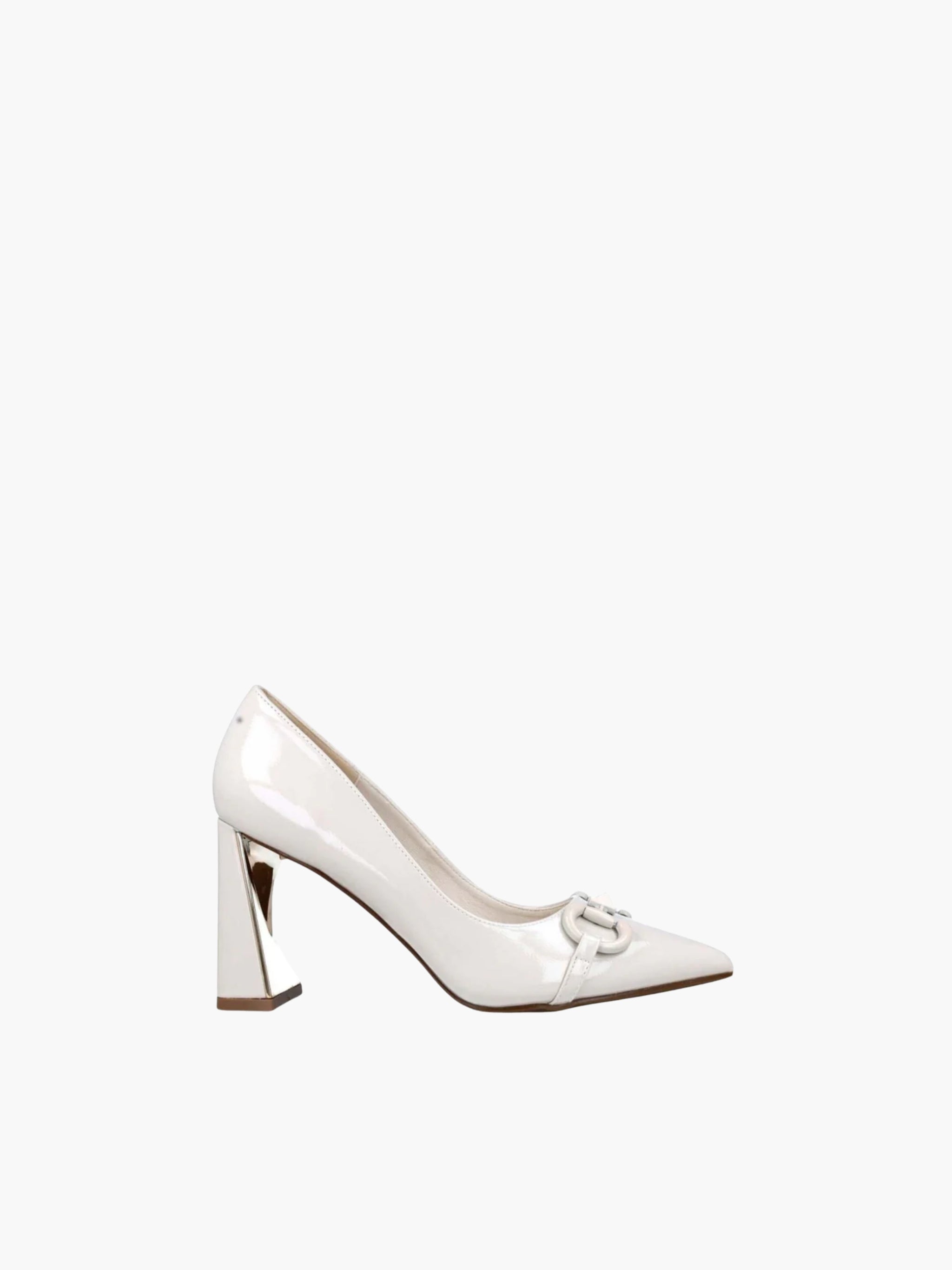 Menbur Heels Top Buckle White