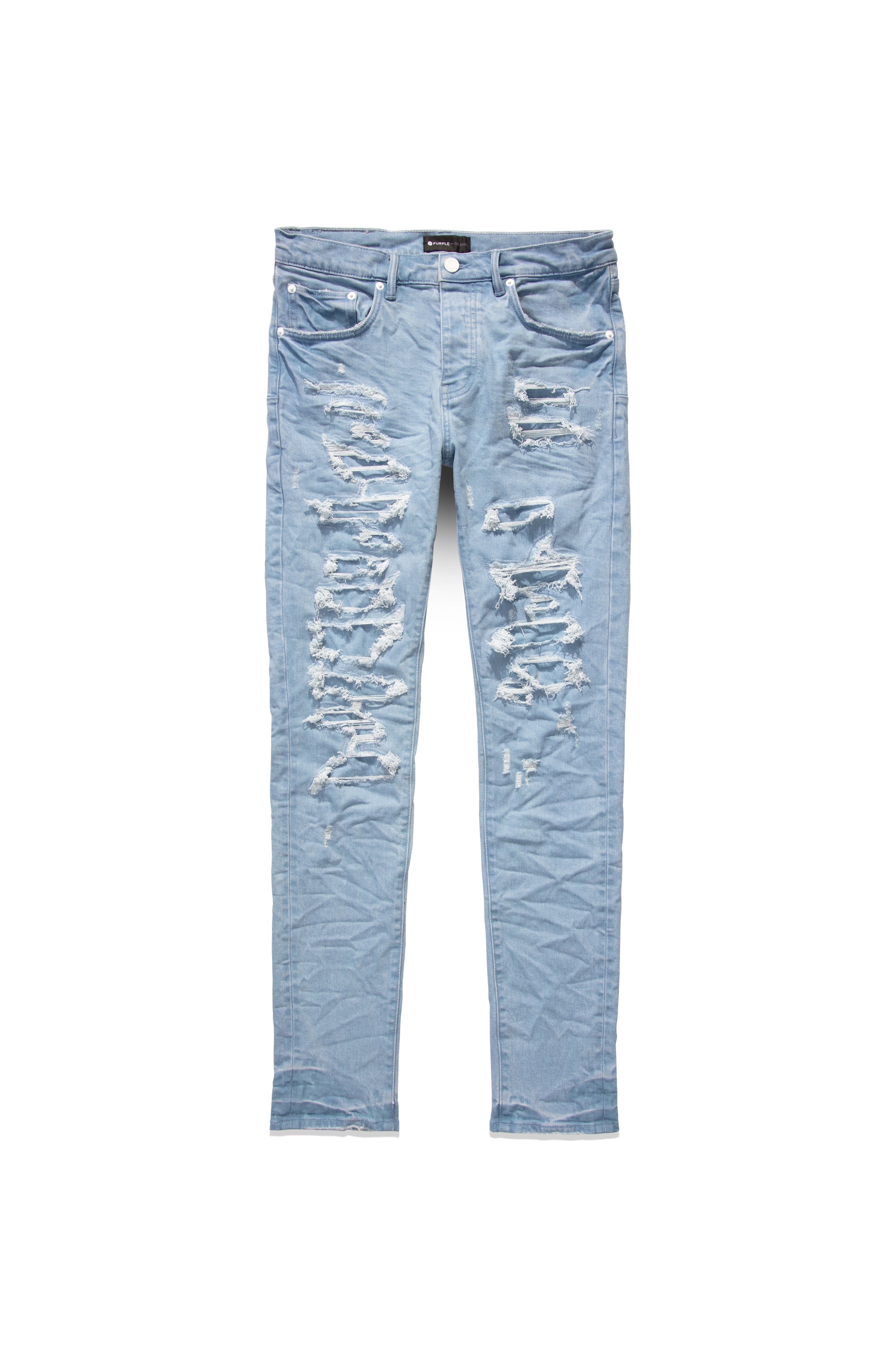 Purple Jeans Overdye Blowout Repair Blue