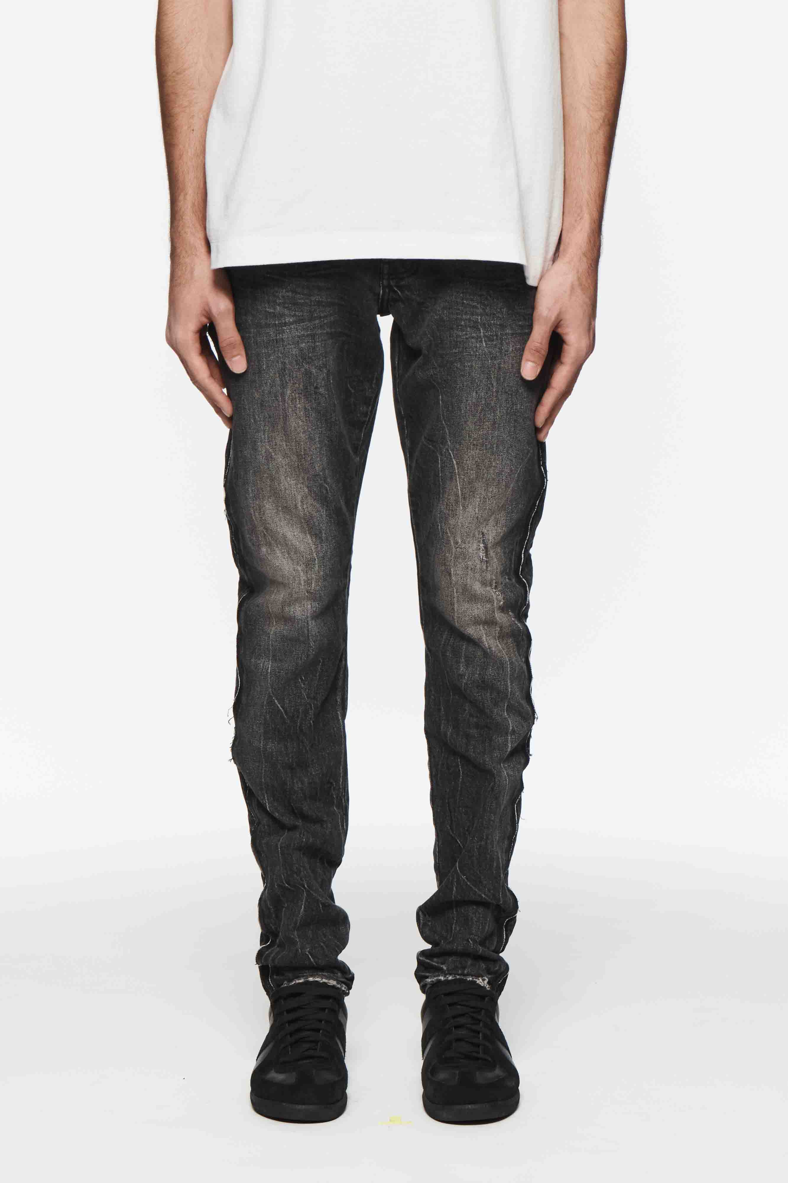 Purple Jeans Skinny Shadow Seam Worn Black