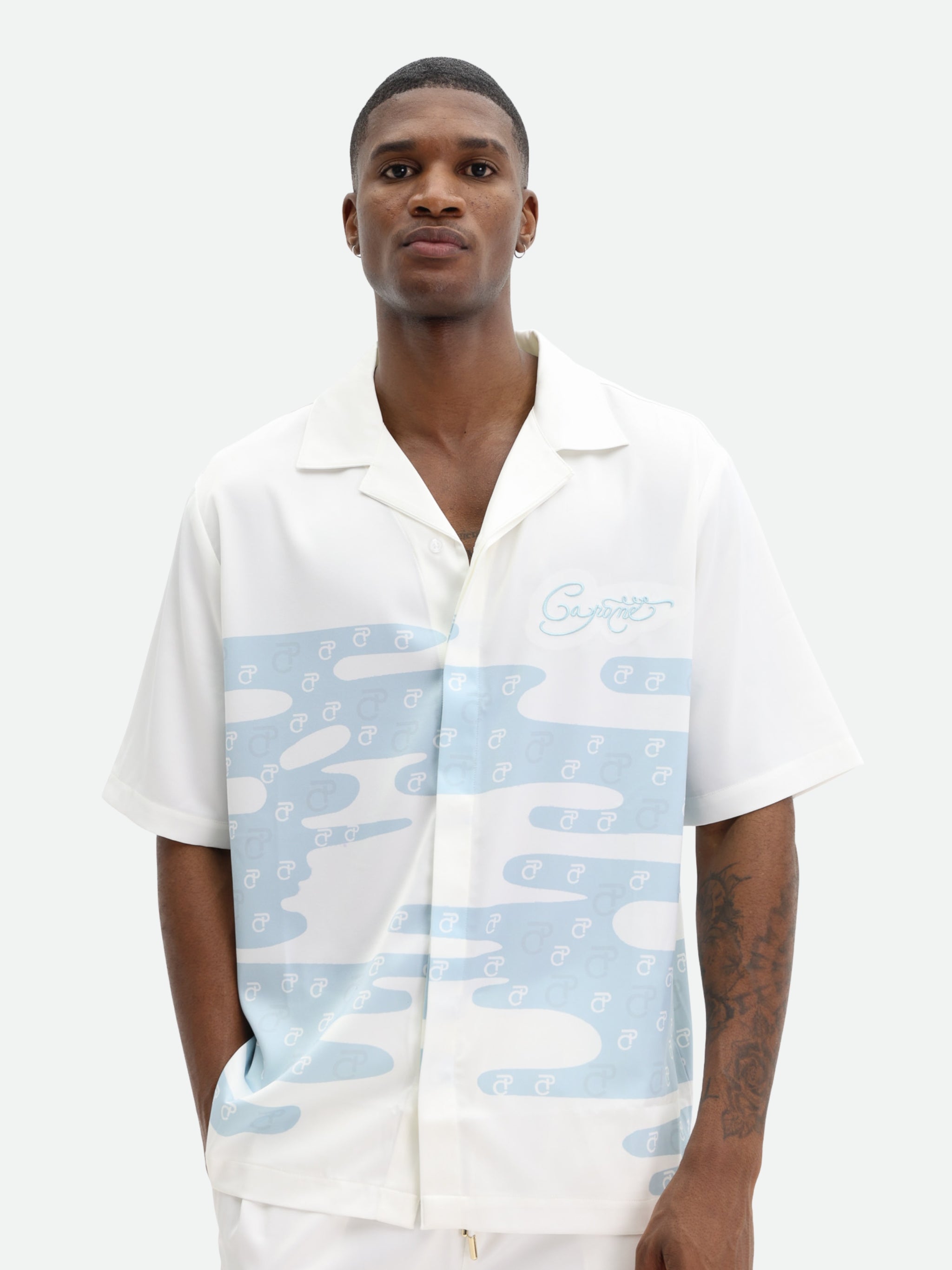 Capone Shirt Allover Print Blue