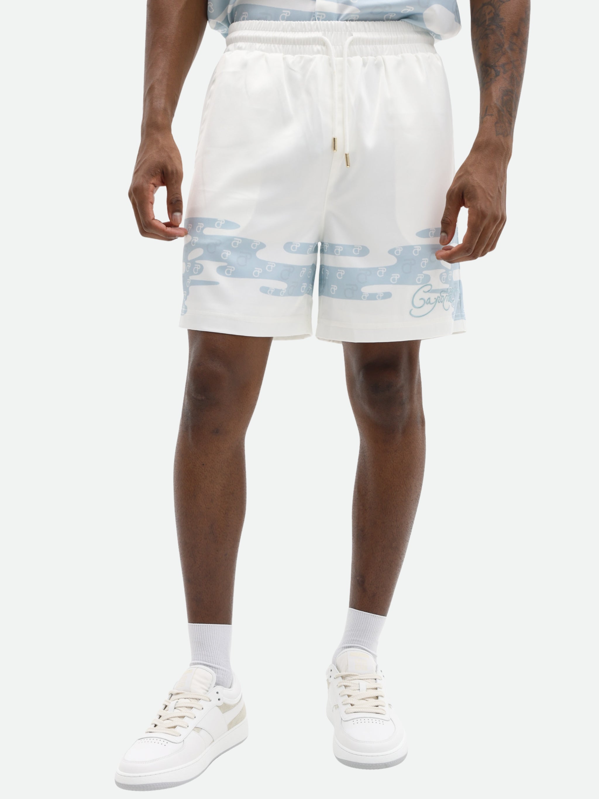 Capone Shorts Bottom Print Blue