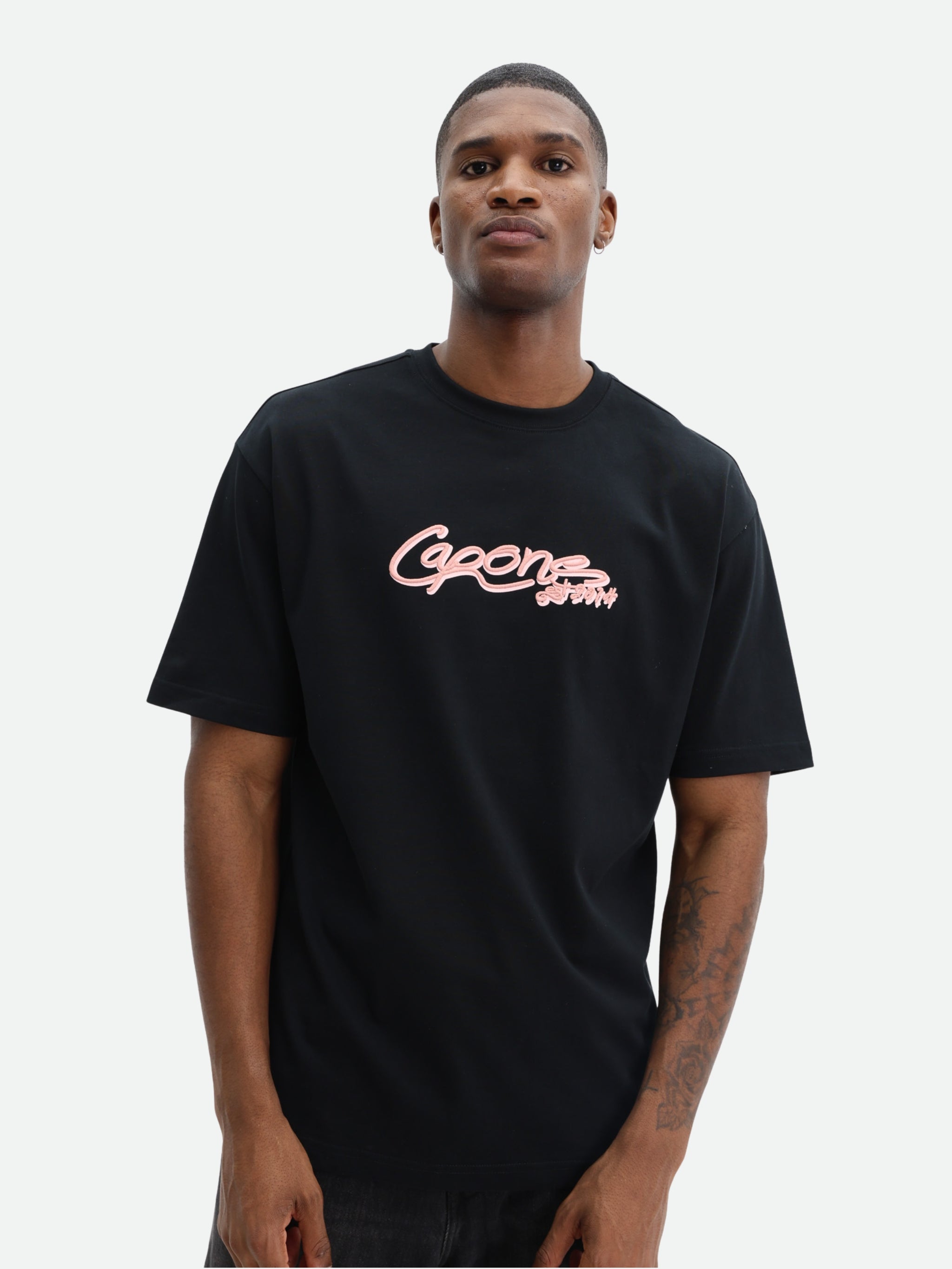 Capone T-Shirt Logo Black-Pink