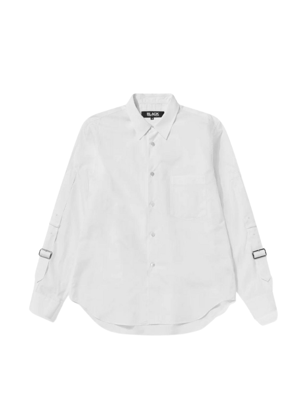 Comme Des Garcons Shirt Buckled Sleeve White